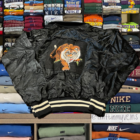 80s tiger nature satin jacket