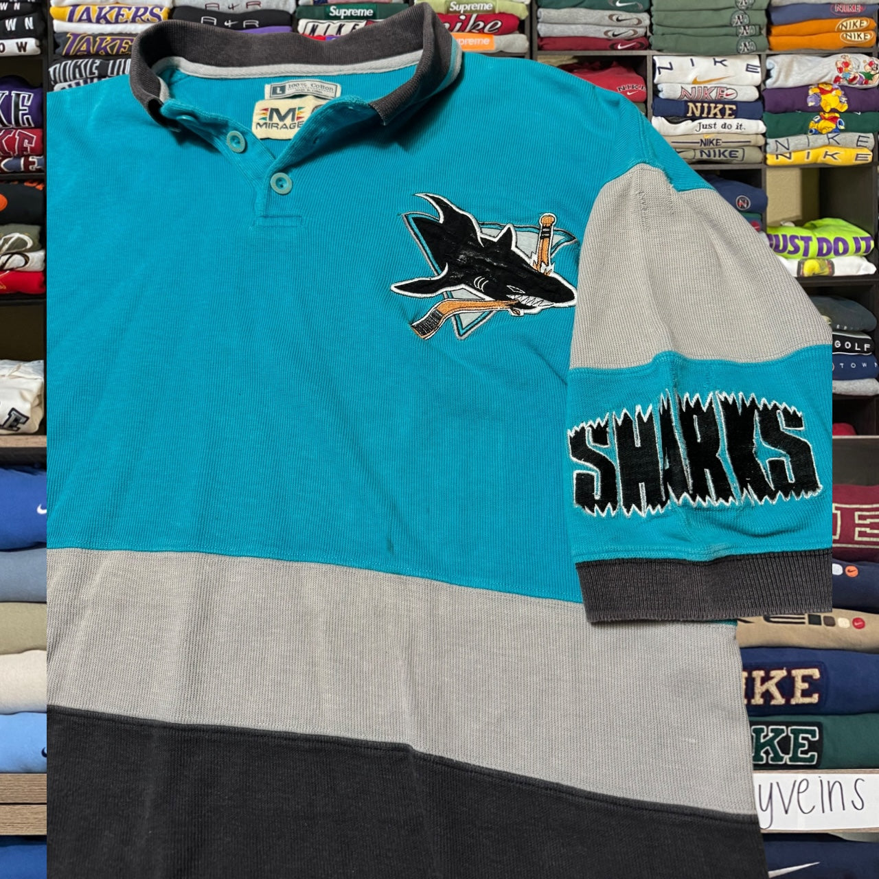 90s san jose sharks Embroidery logo (Large)