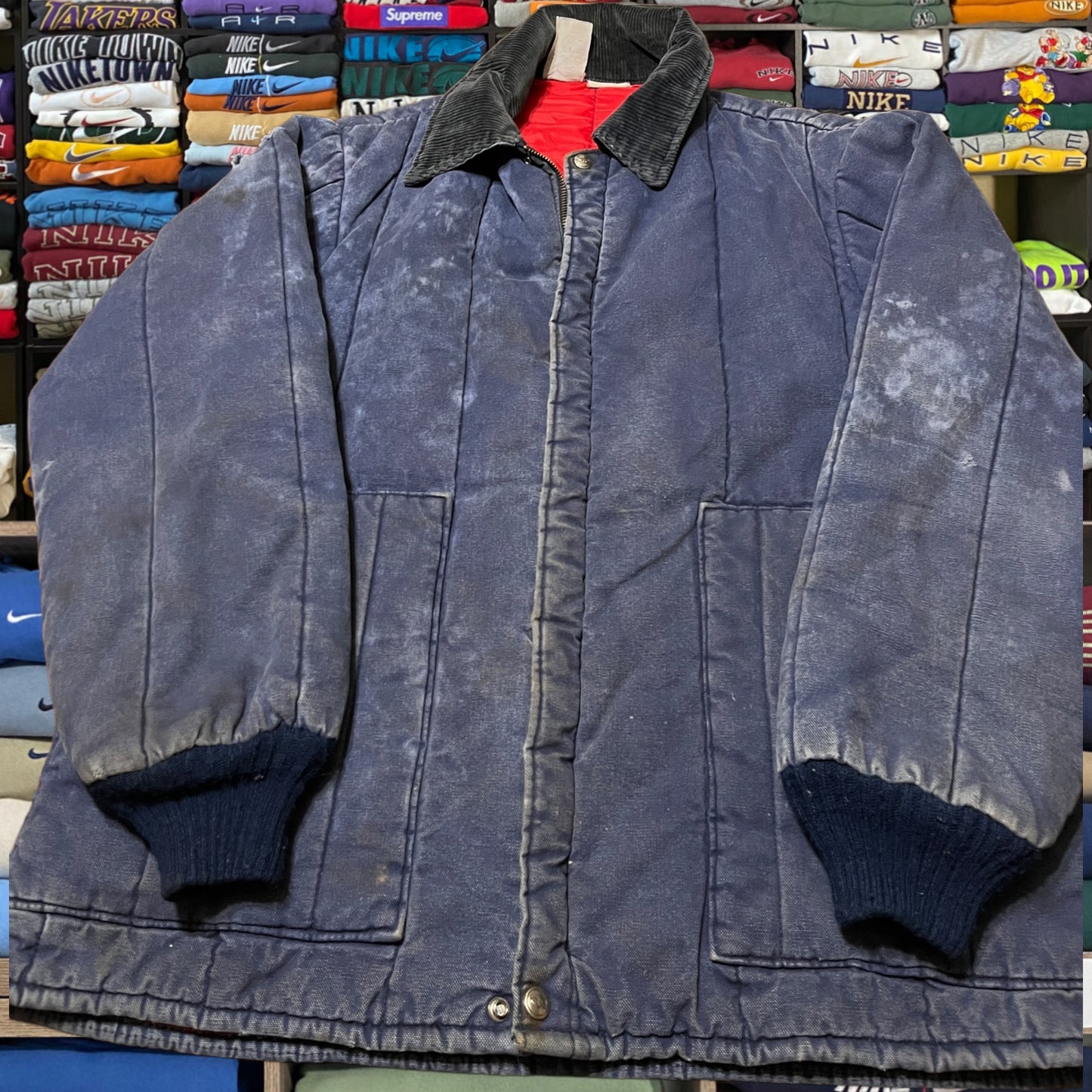 vintage 90s carhartt style jacket red interior sweater