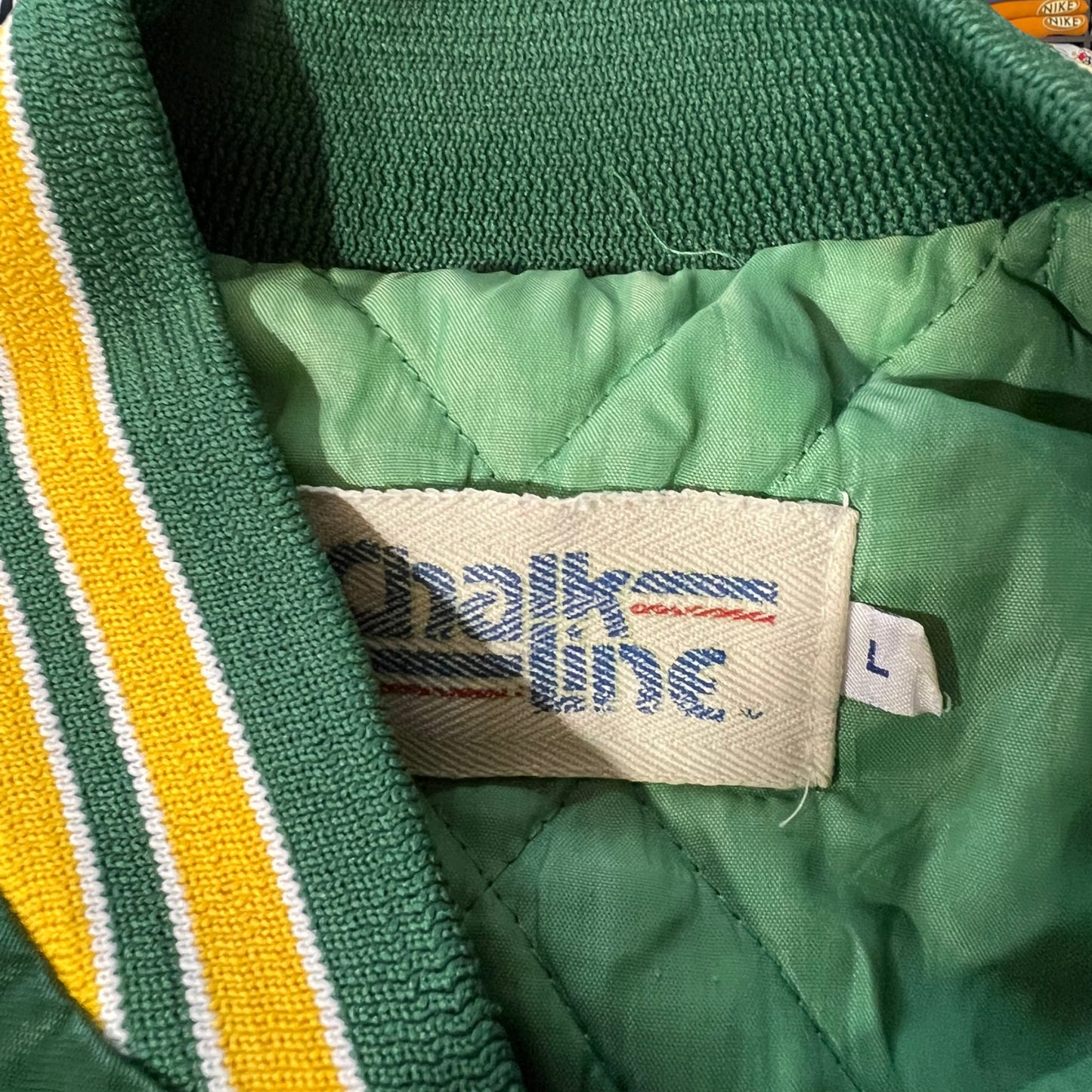 80s Oakland athletics satin jacket (large)