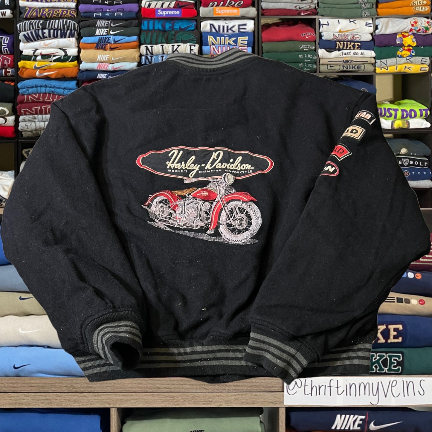 90s Harley Davison biker motorcycle reversible jacket