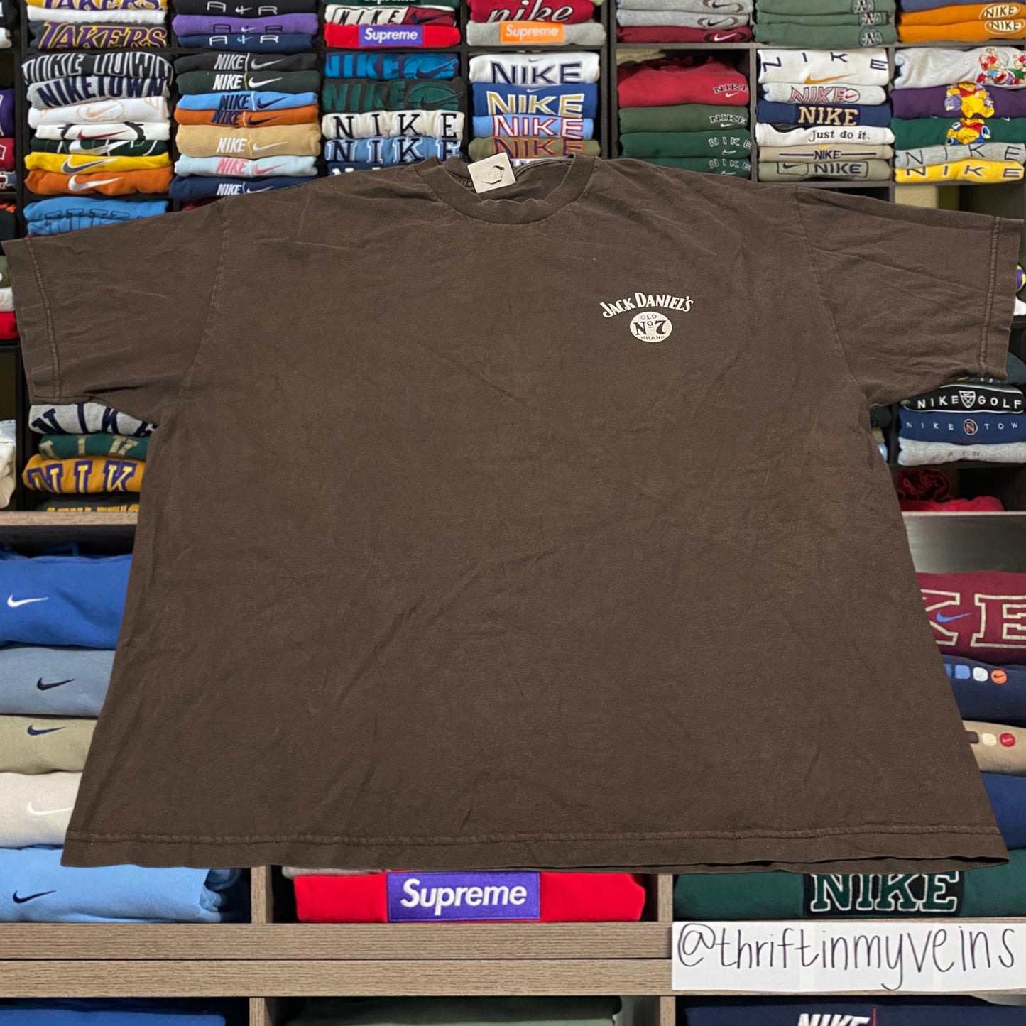 Y2k jack Daniel’s brown shirt