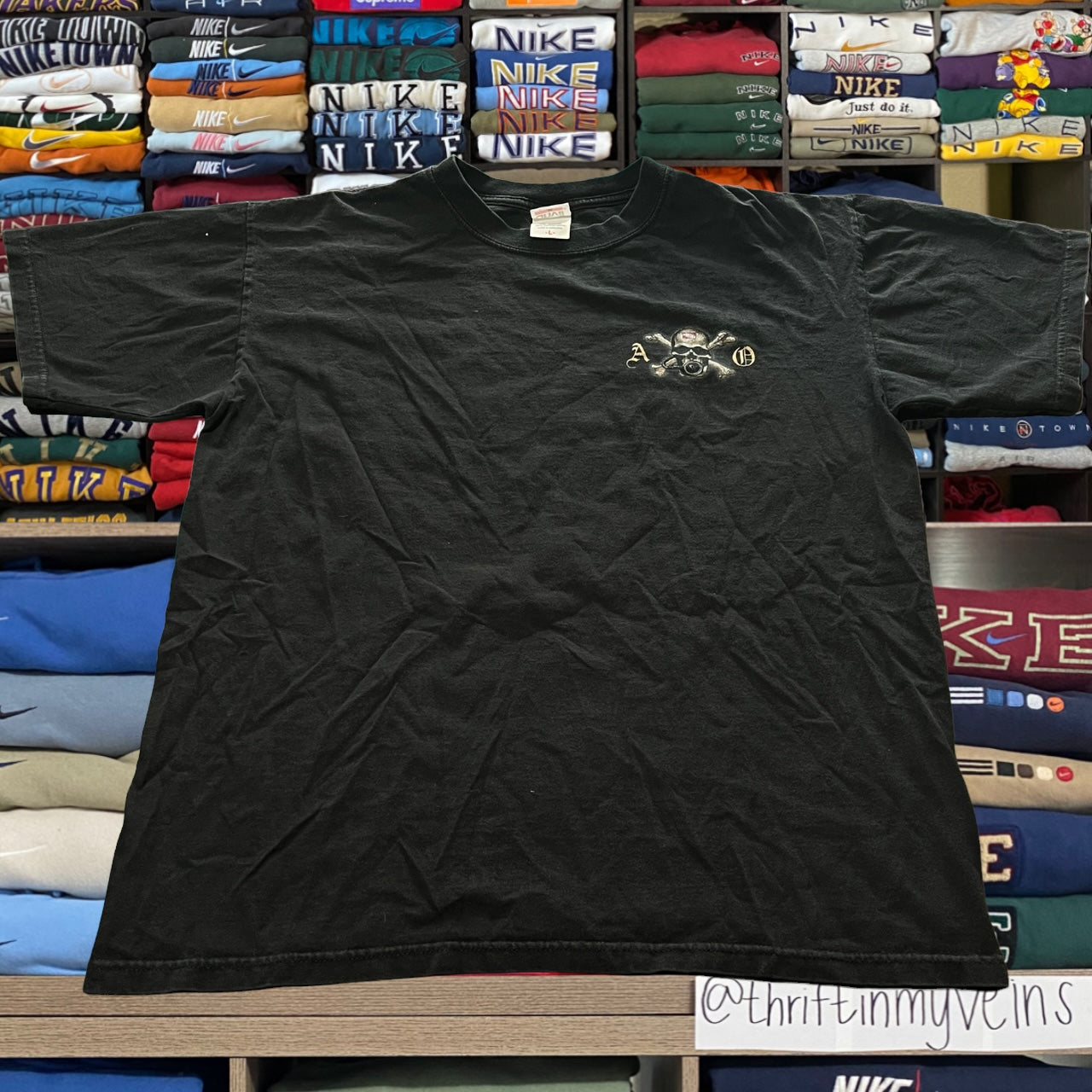 Y2K skeleton skull skater shirt