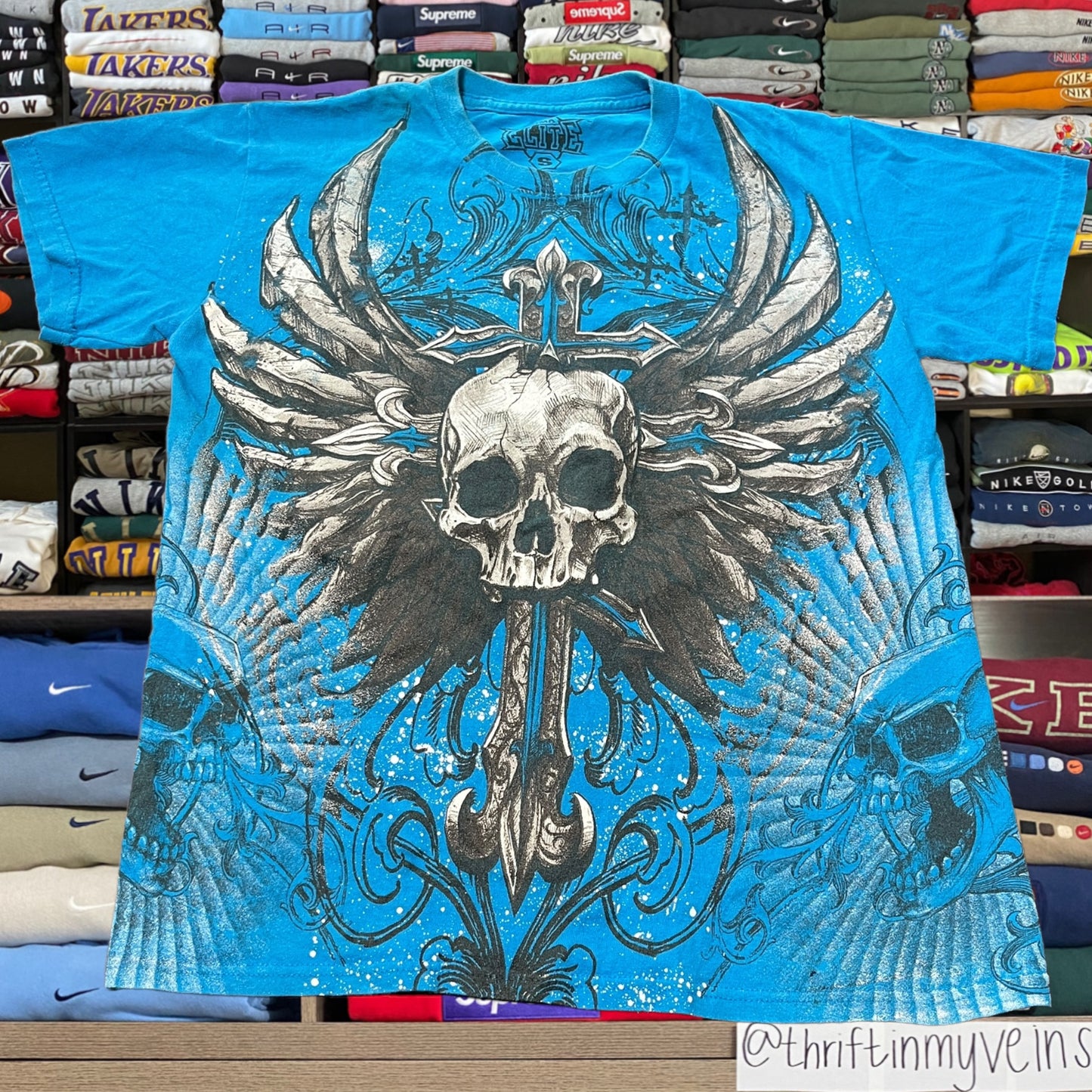 Y2K mma elite grunge emoji skeleton skull shirt