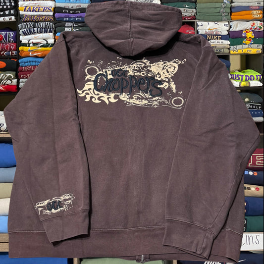 Y2K Orange County choppers brown full zip jacket