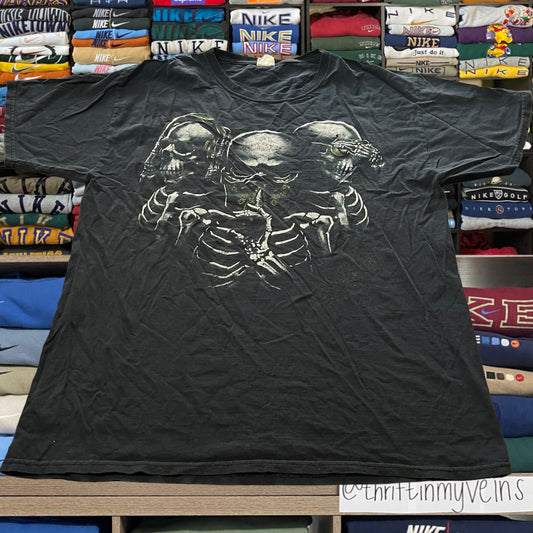 Y2K skeleton skull grunge shirt