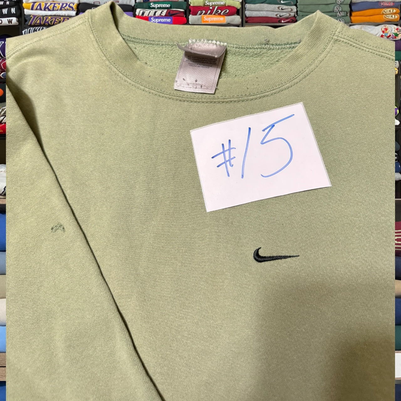 y2k 2001 nike pistachio sweater (xlarge)