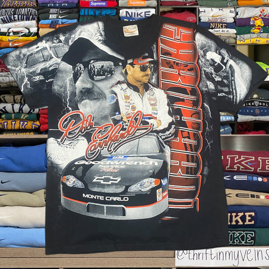 90s all over print nascar graphic shirt (large)