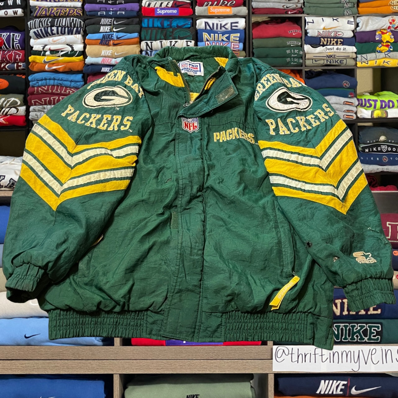 90s Green Bay packers nfl football puffer jacket