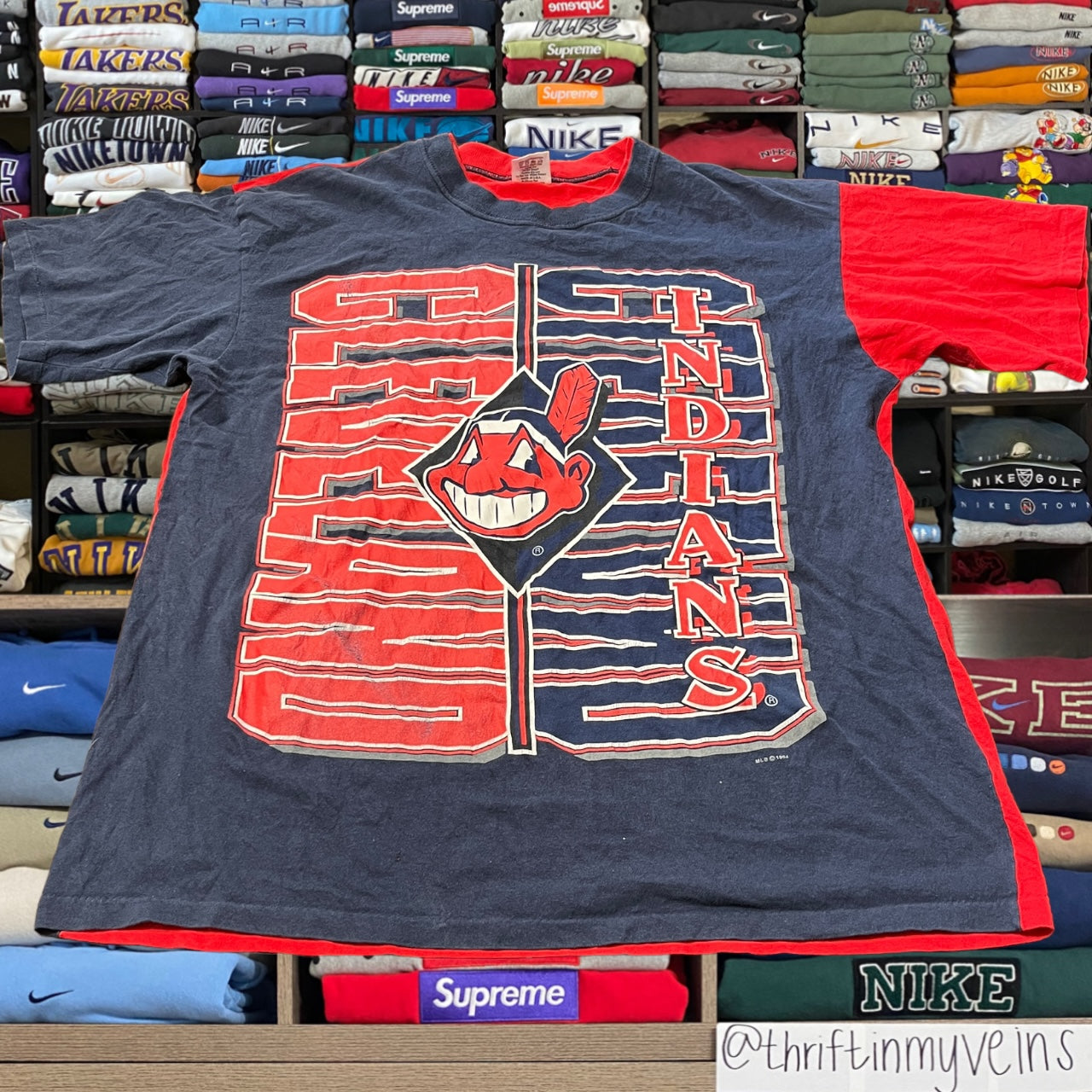 90s Cleveland Indians mlb baseball shirt
