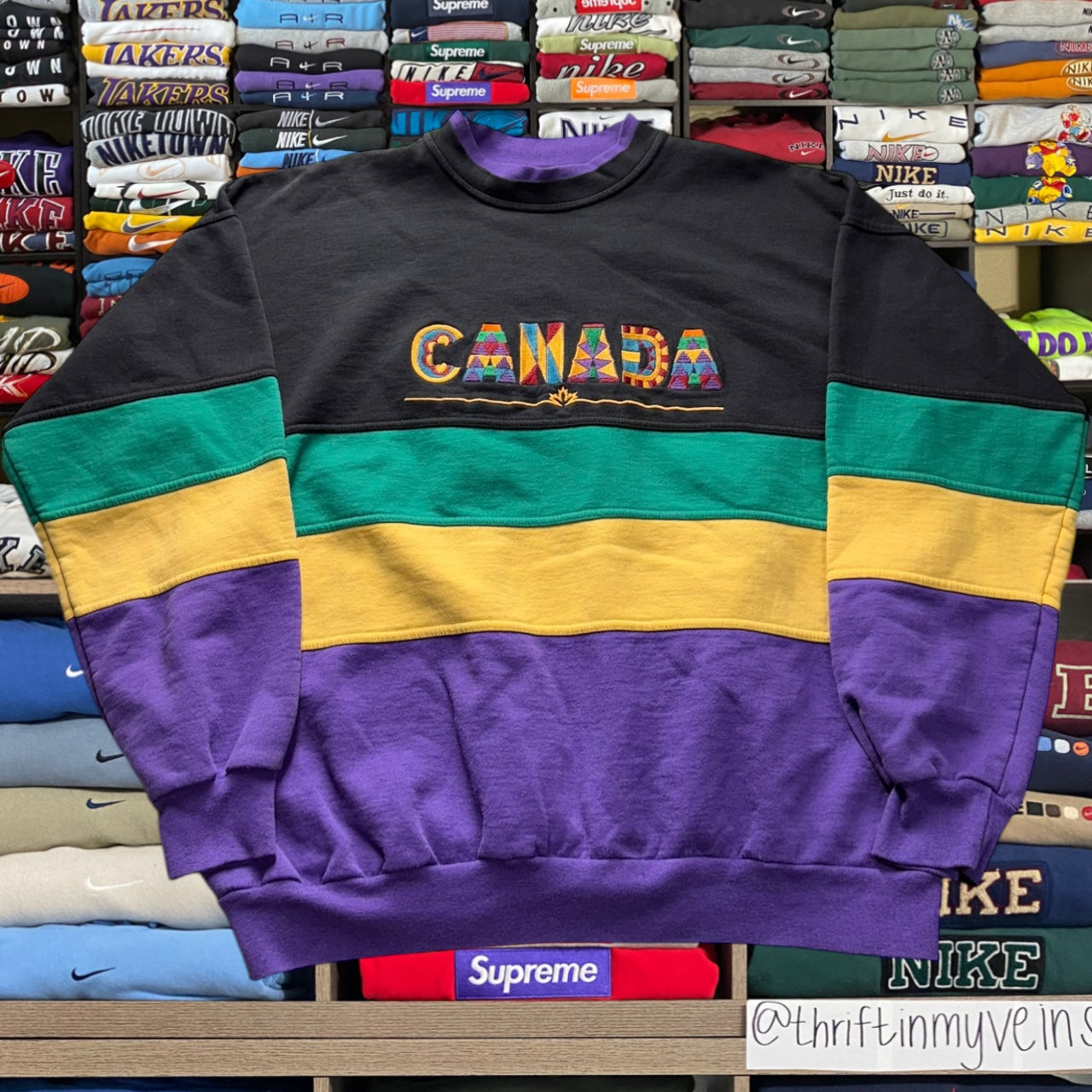 90s canada colorblock sweater (Xlarge)