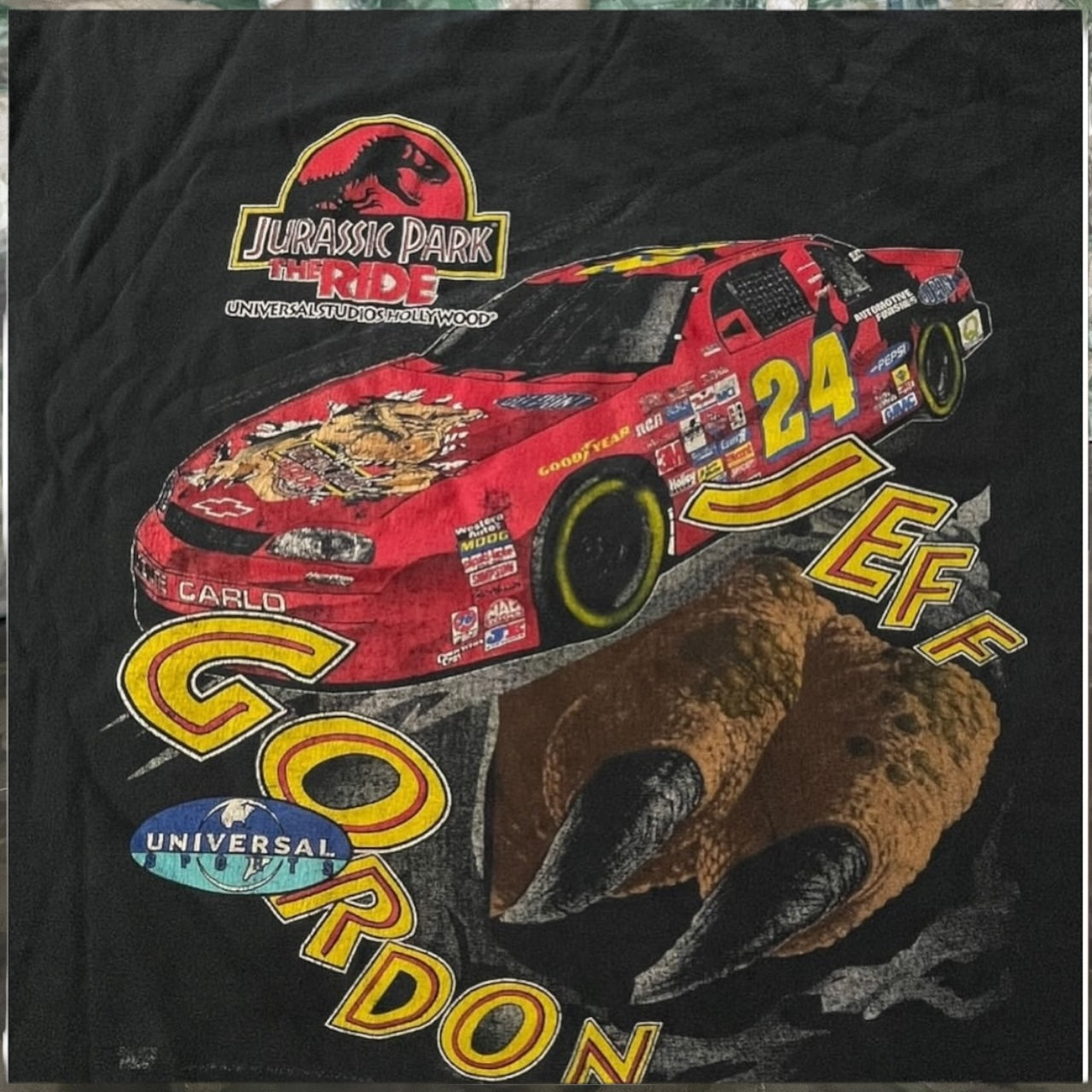 90s Jurassic nascar double sided shirt