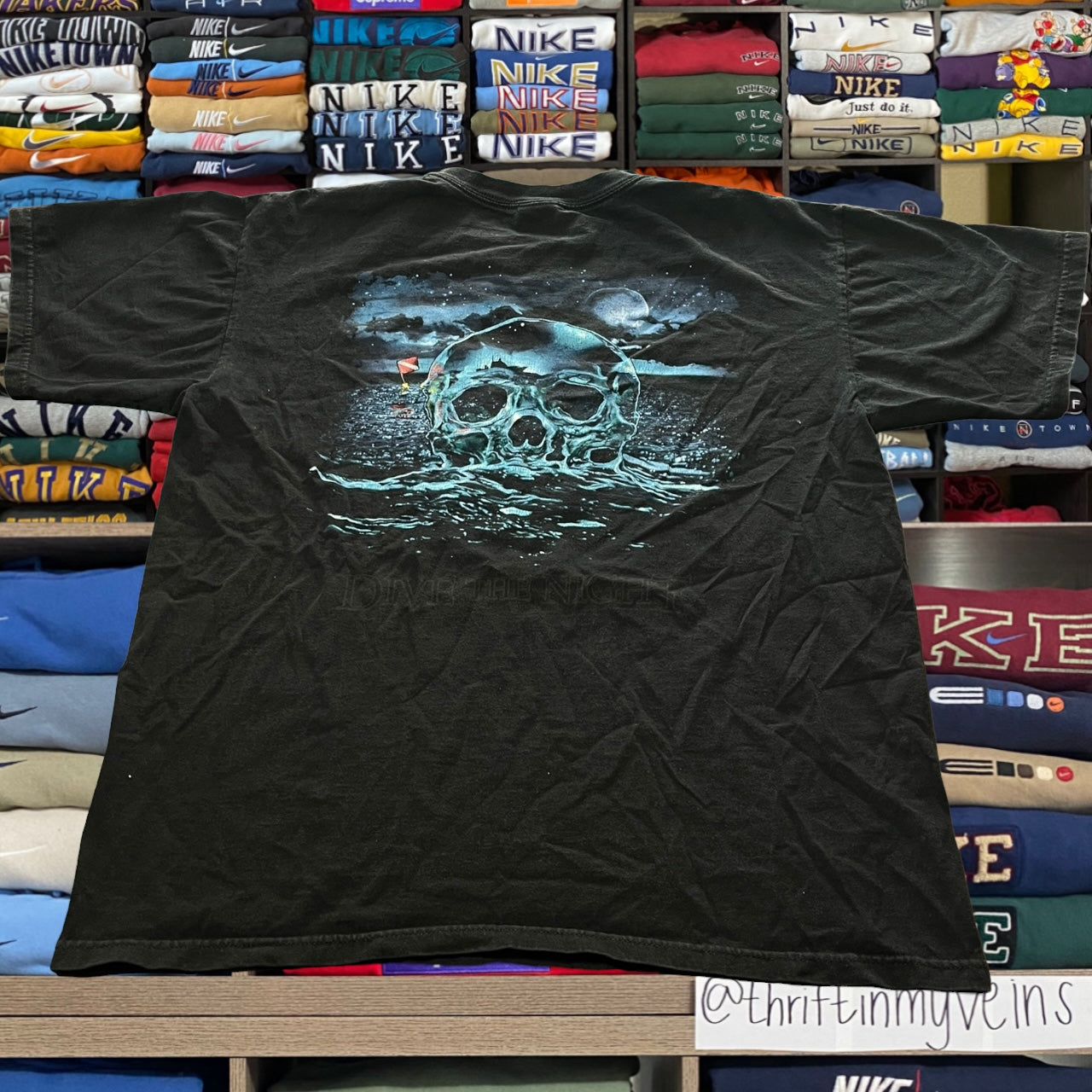 Y2K skeleton skull skater shirt