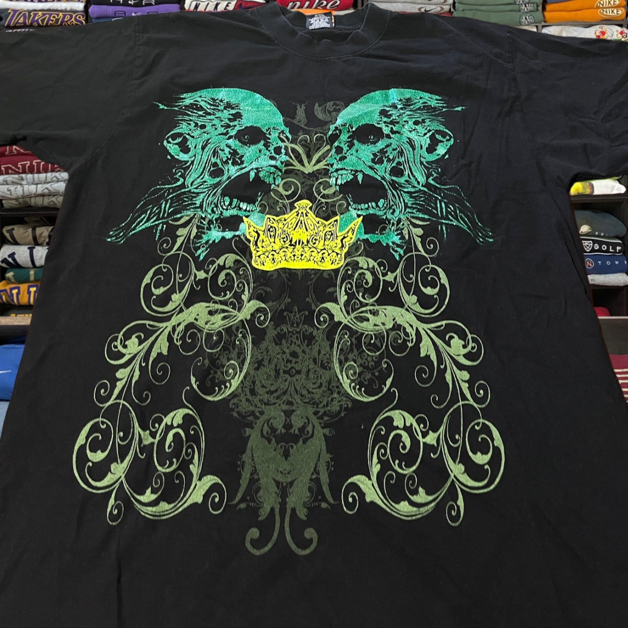 Y2K Skeleton skull skater shirt