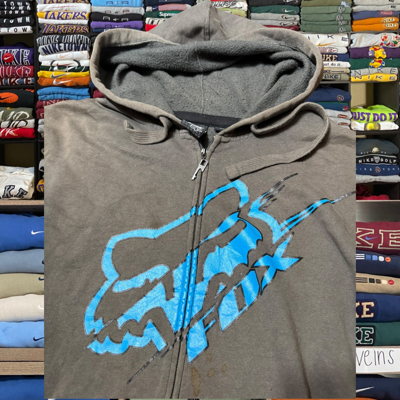 y2k fox racing skater hoodie (Xlarge)