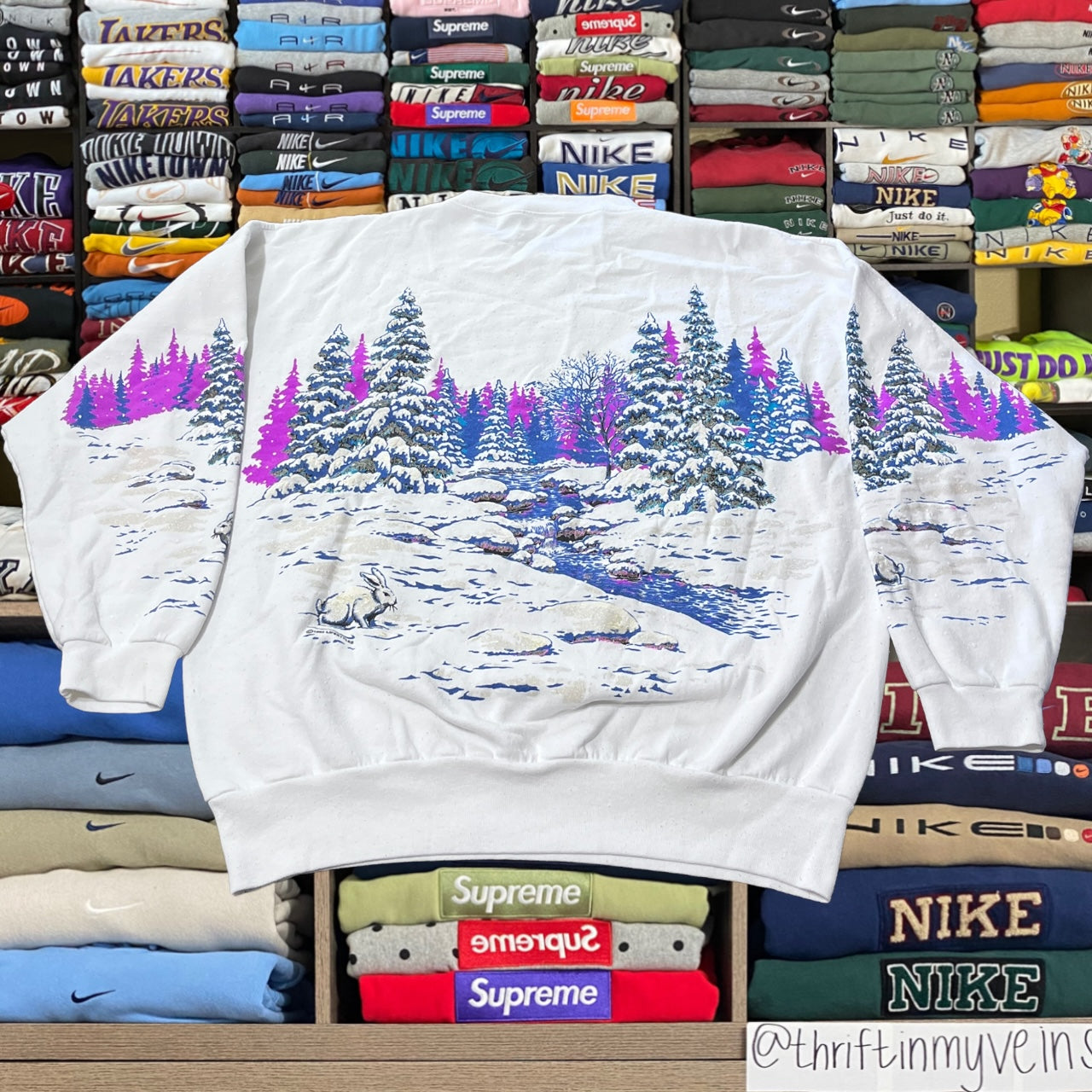 90s nature winter sweater all over print