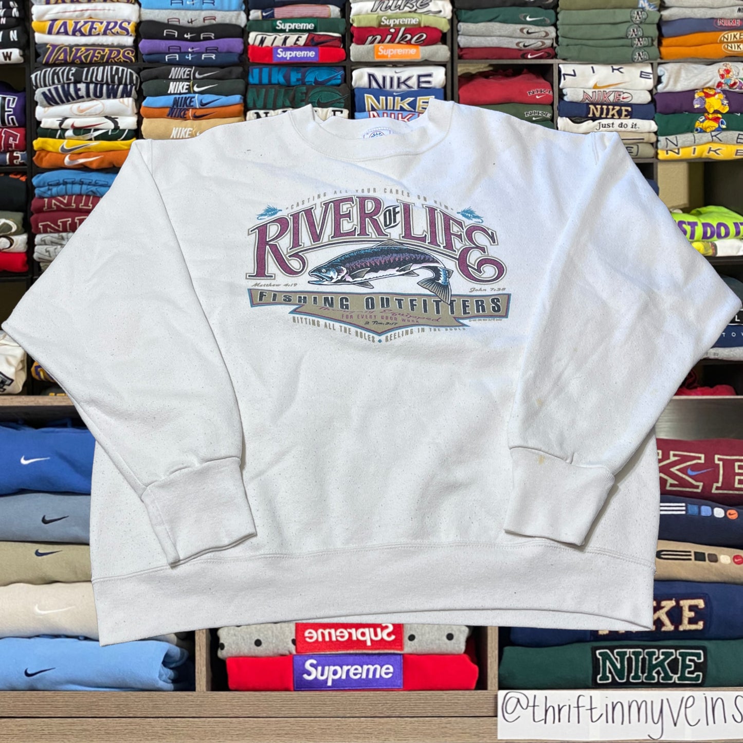 90s bible scripture Jesus river of life sweater