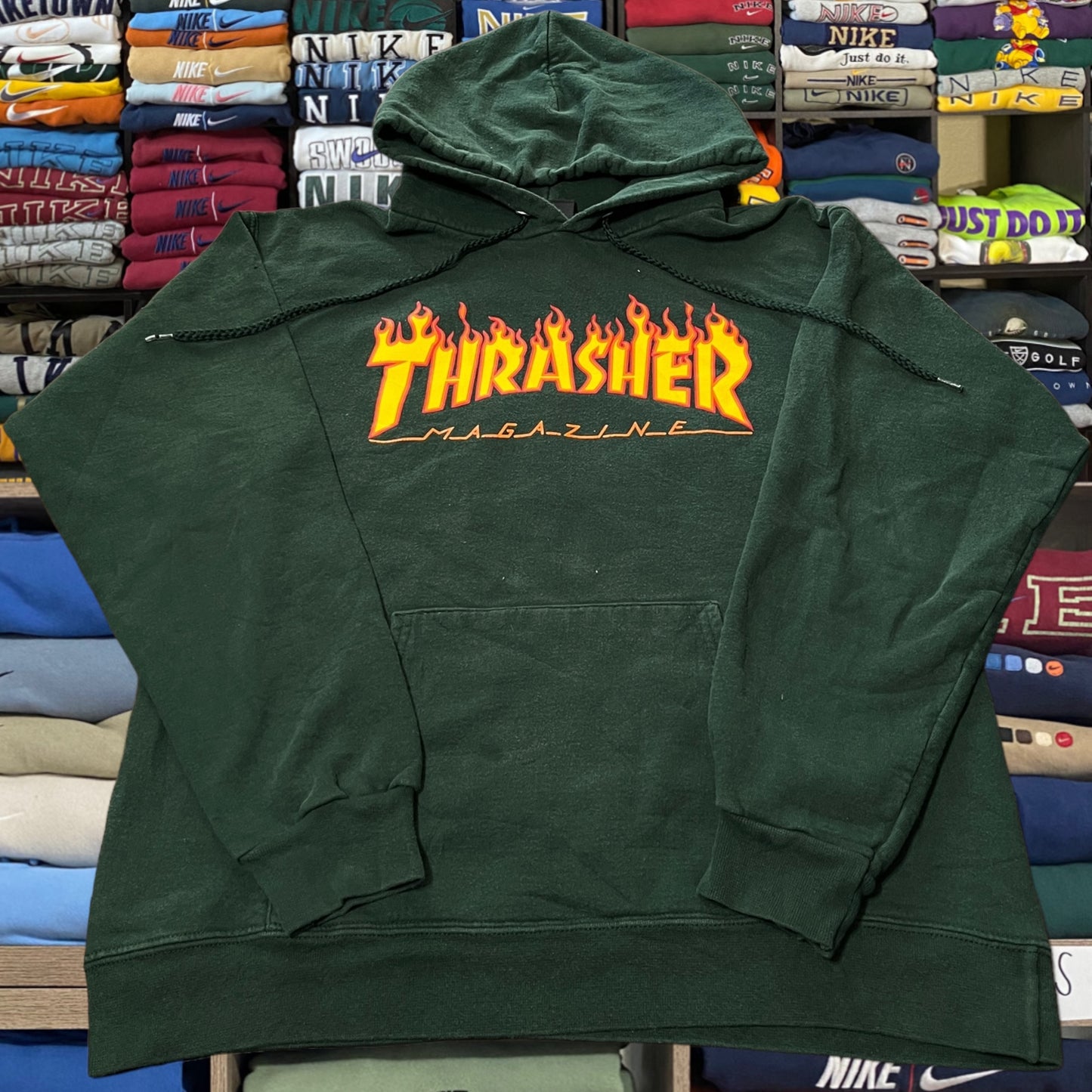 Y2K thrasher green hoodie