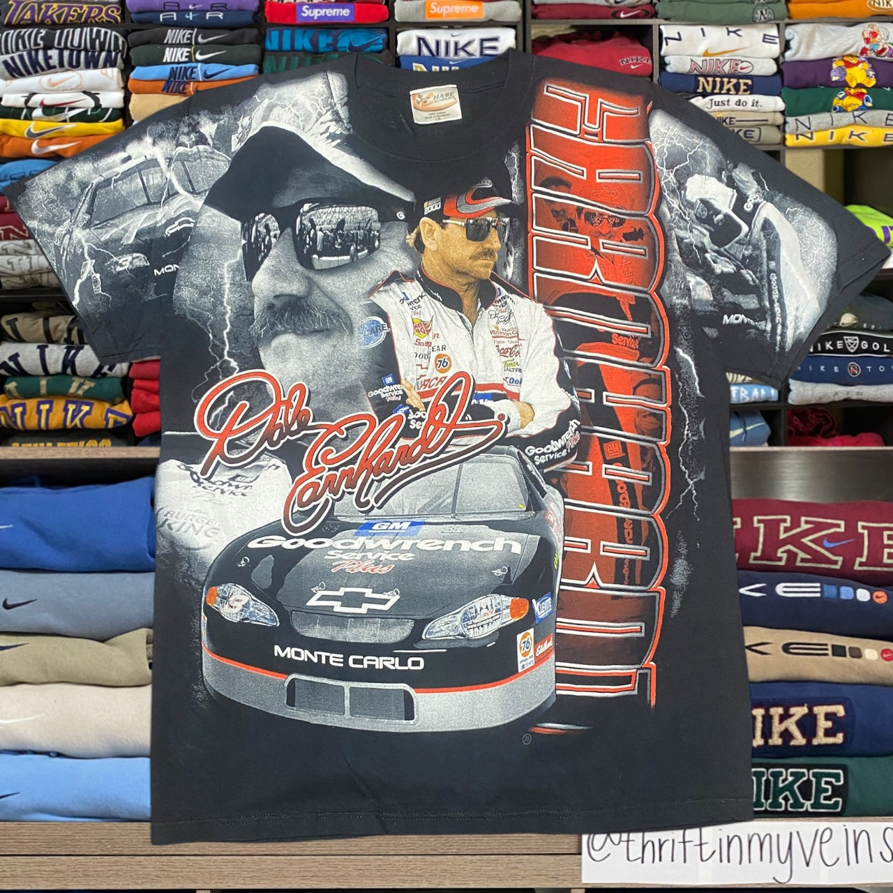 90s all over print nascar graphic shirt (large)
