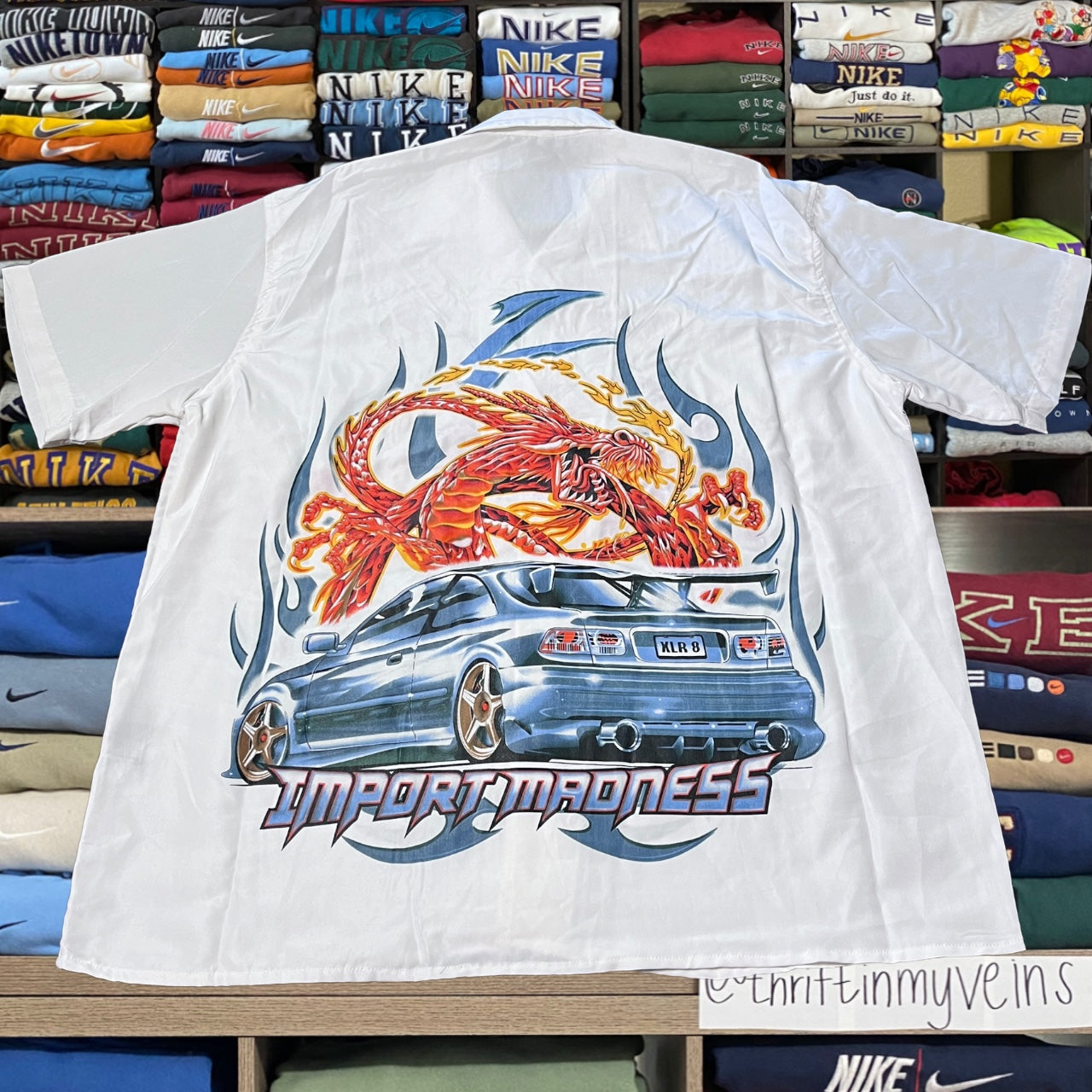 90s dragon race car button up