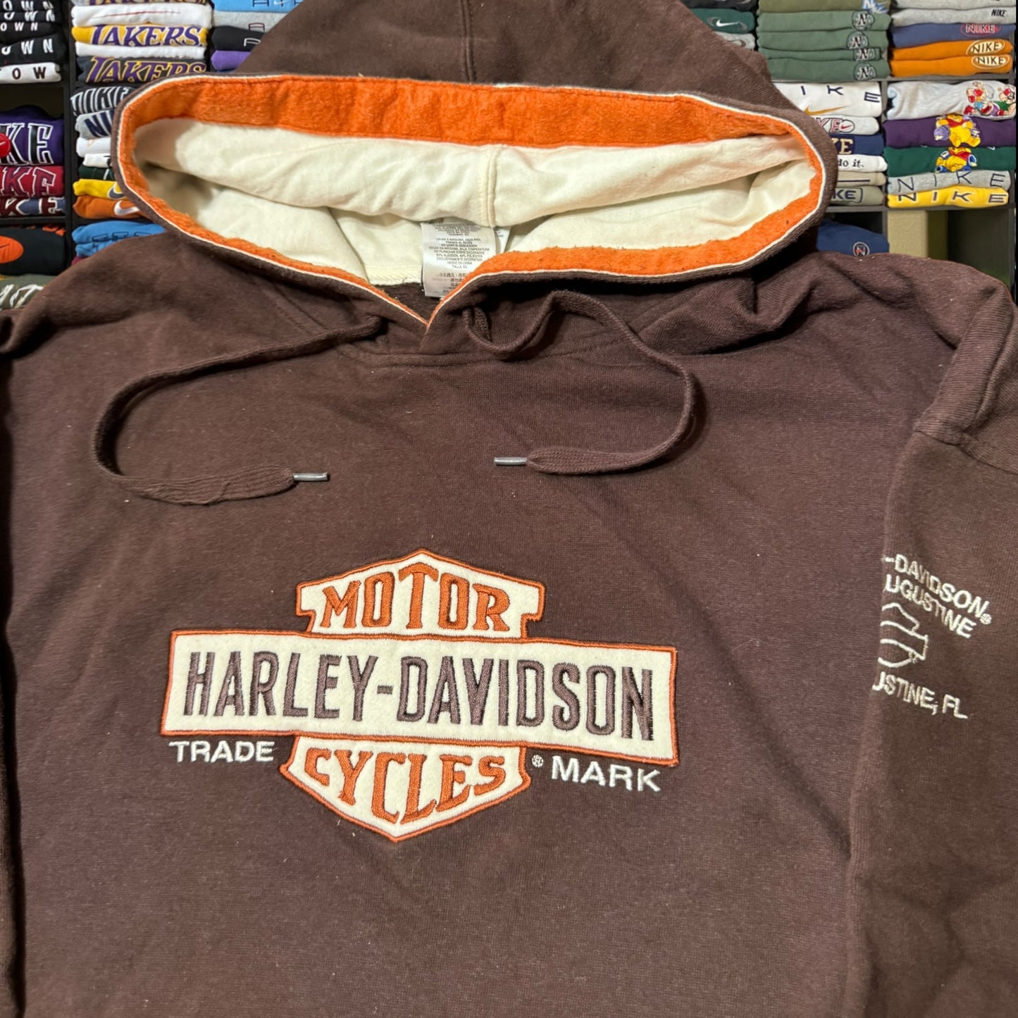 Y2K brown motorcycle hoodie