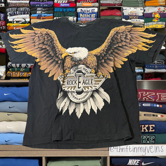 90s eagle biker all over print shirt