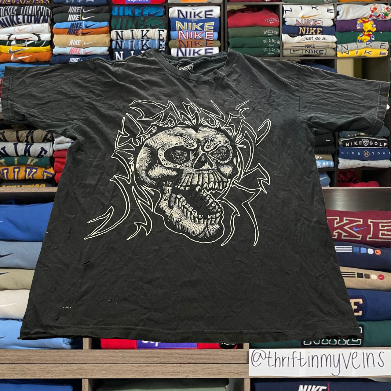 Skeleton skull skater shirt