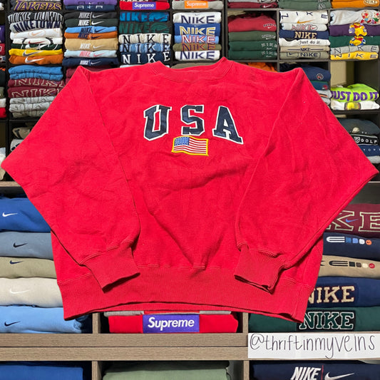 vintage 90s usa american flag sweater