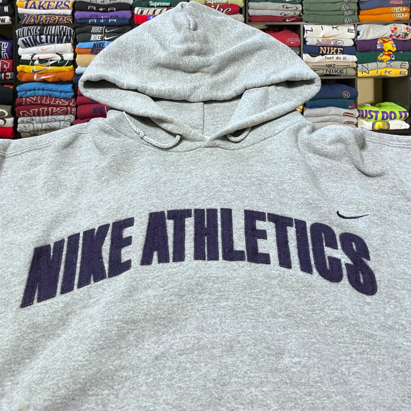90s Nike athletics grey hoodie