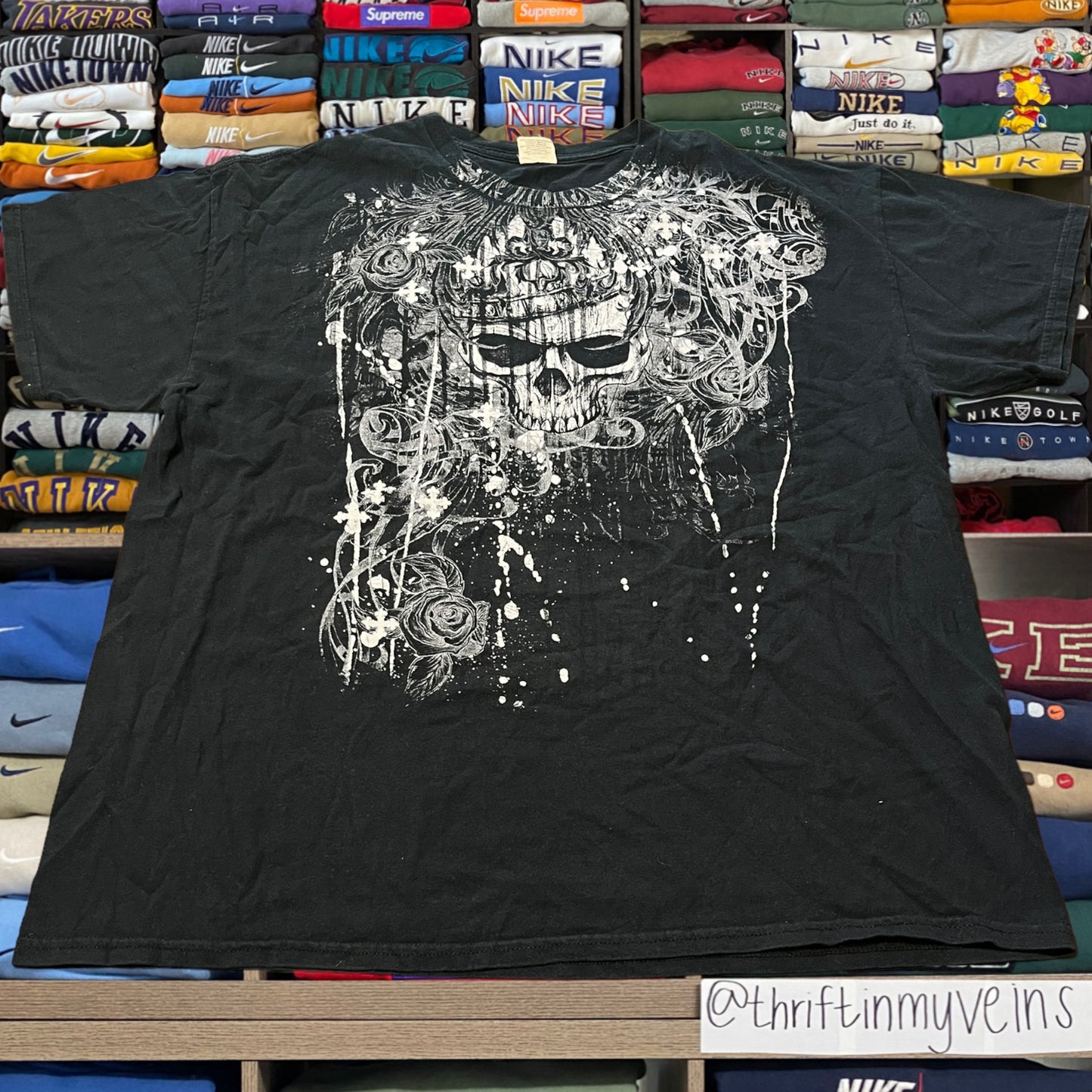 Y2K skeleton skull shirt skater