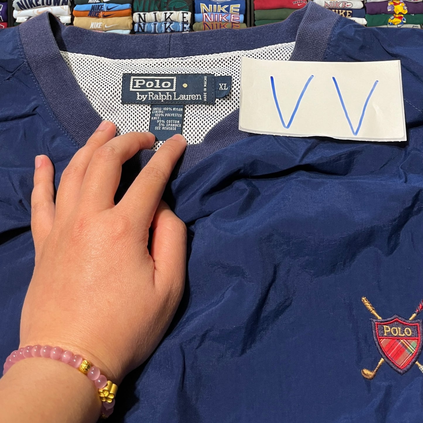 90s polo sports pull over windbreaker