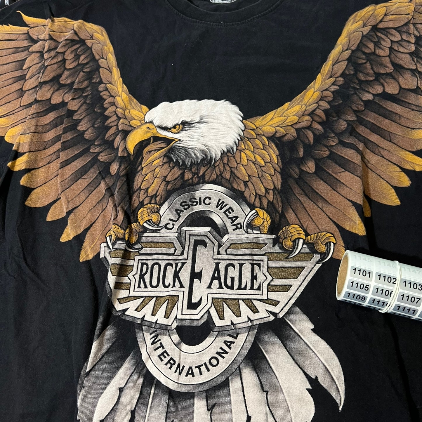 90s eagle biker all over print shirt