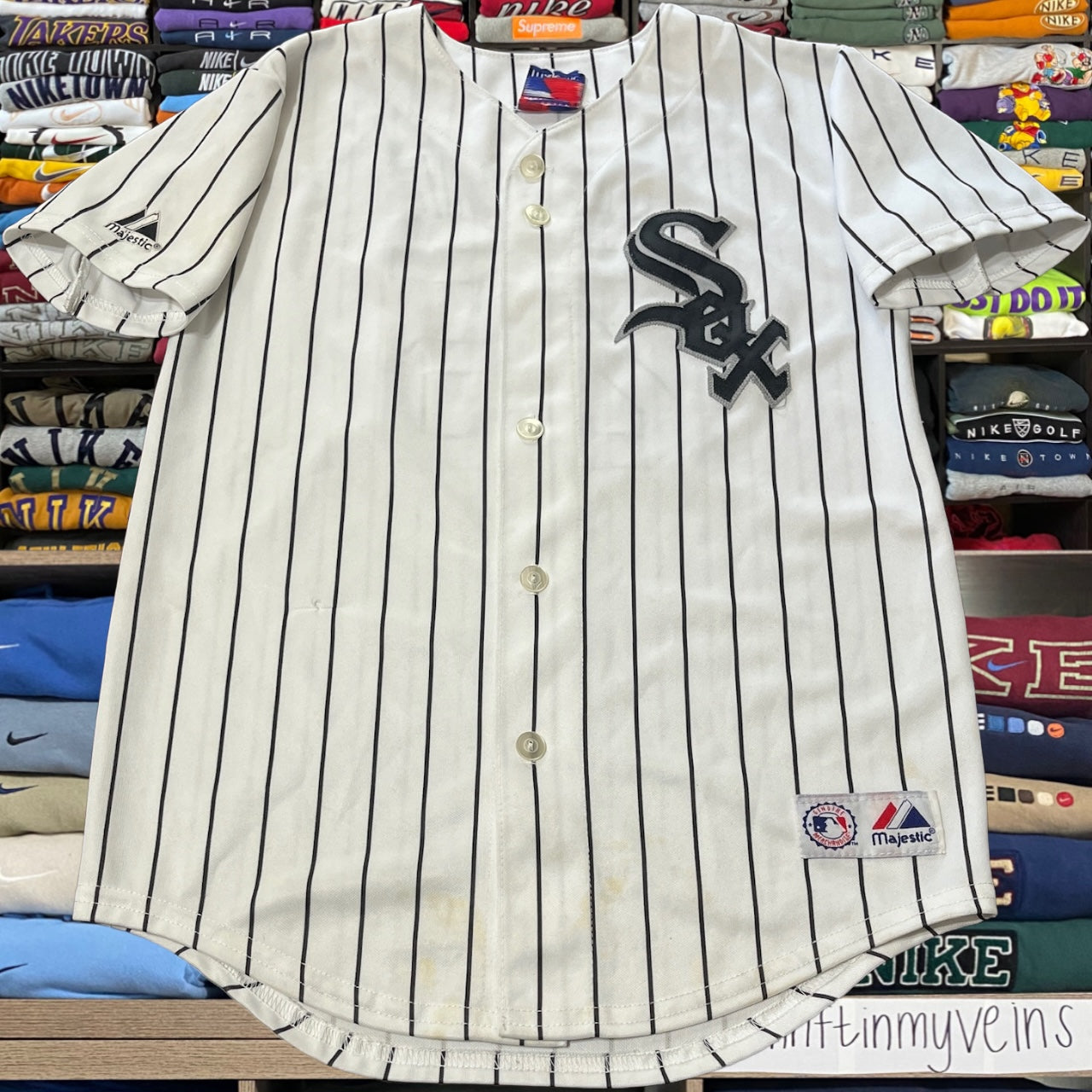 Vtg Chicago white Sox mlb baseball button up