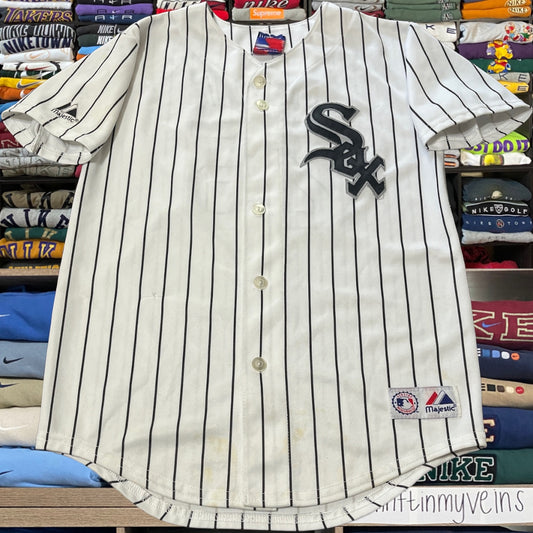 Vtg Chicago white Sox mlb baseball button up