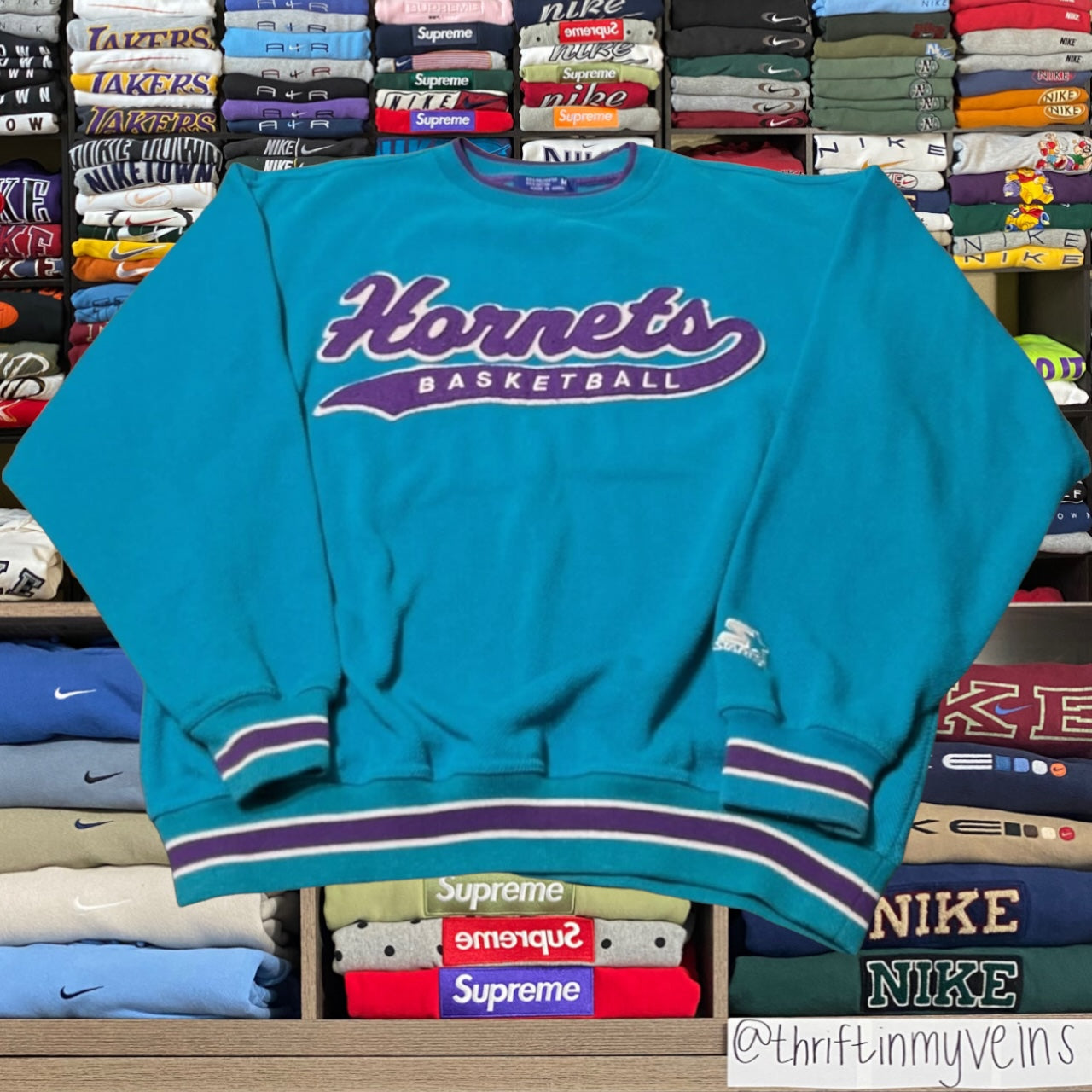 90s charlotte hornets nba basketball sweater