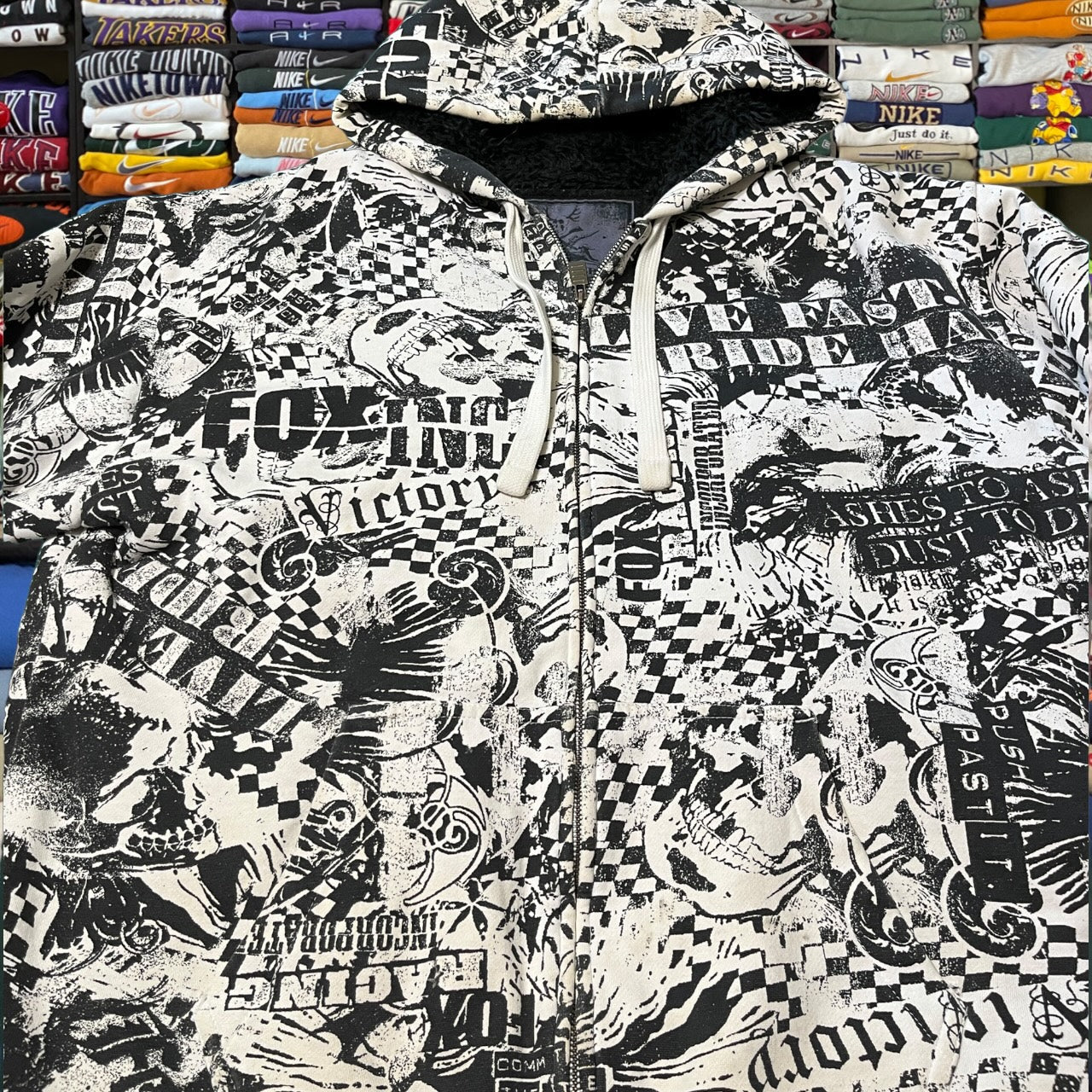 Y2K fox racing all over print jacket