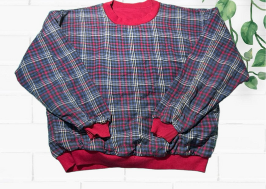 90s reversible plaided sweater