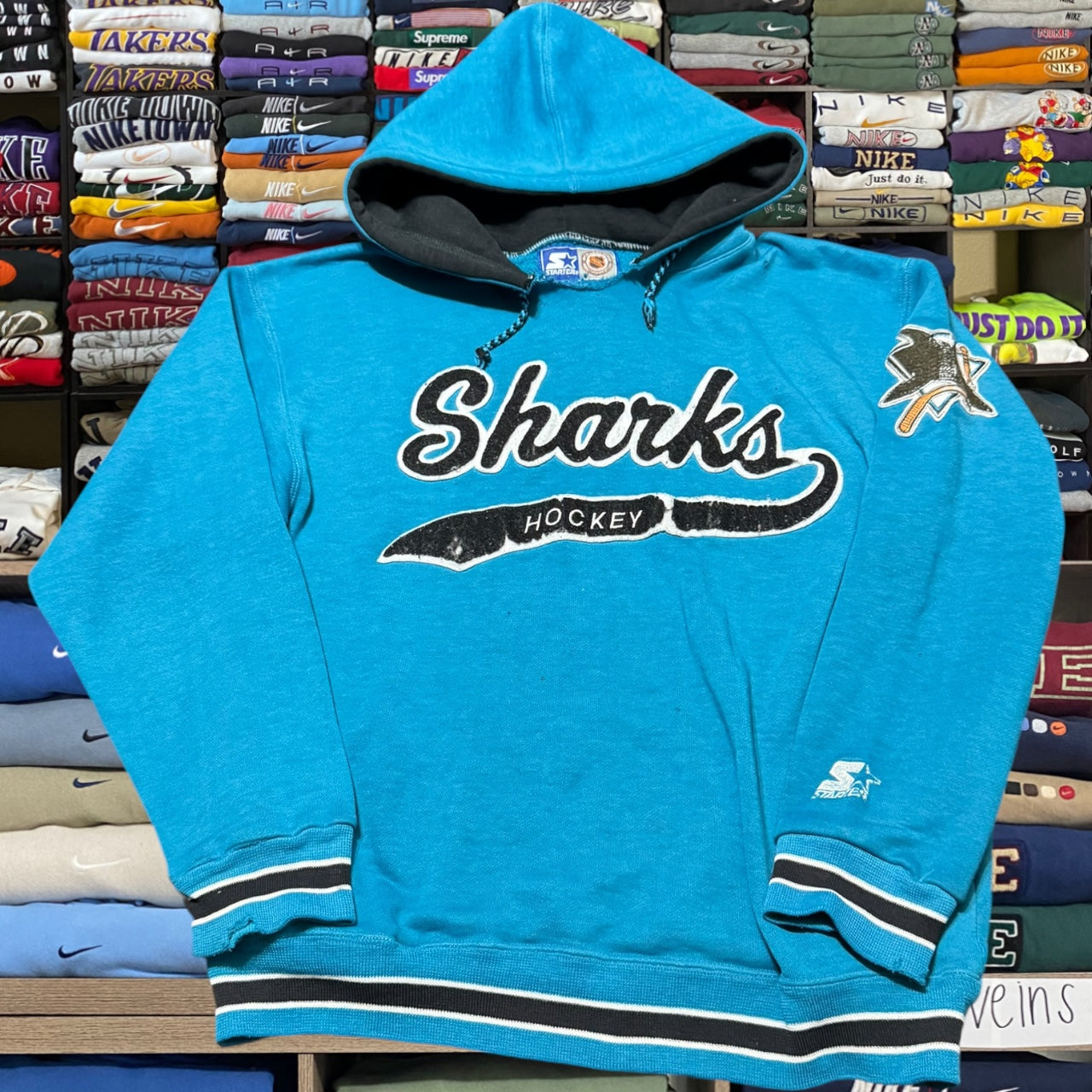 90s San Jose sharks hoodie (large)