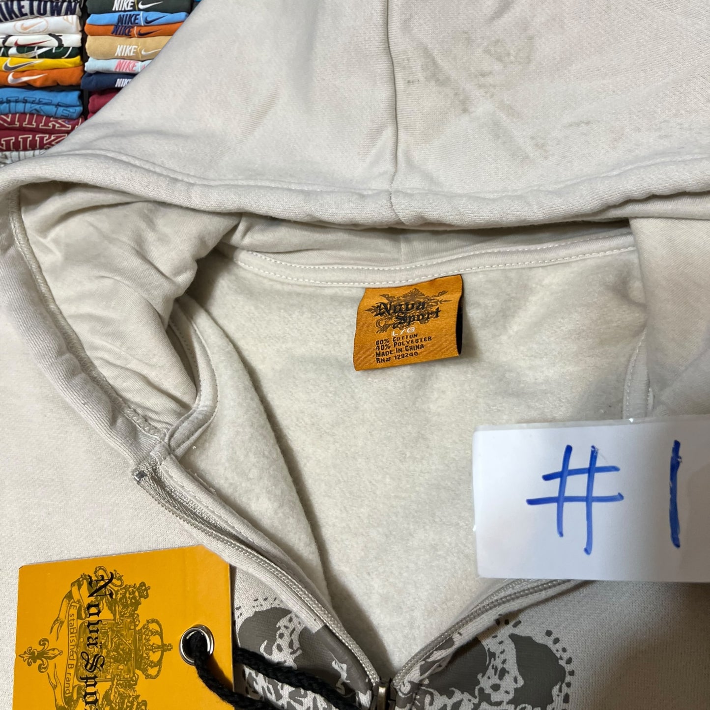 Y2K crème grunge skater hoodie