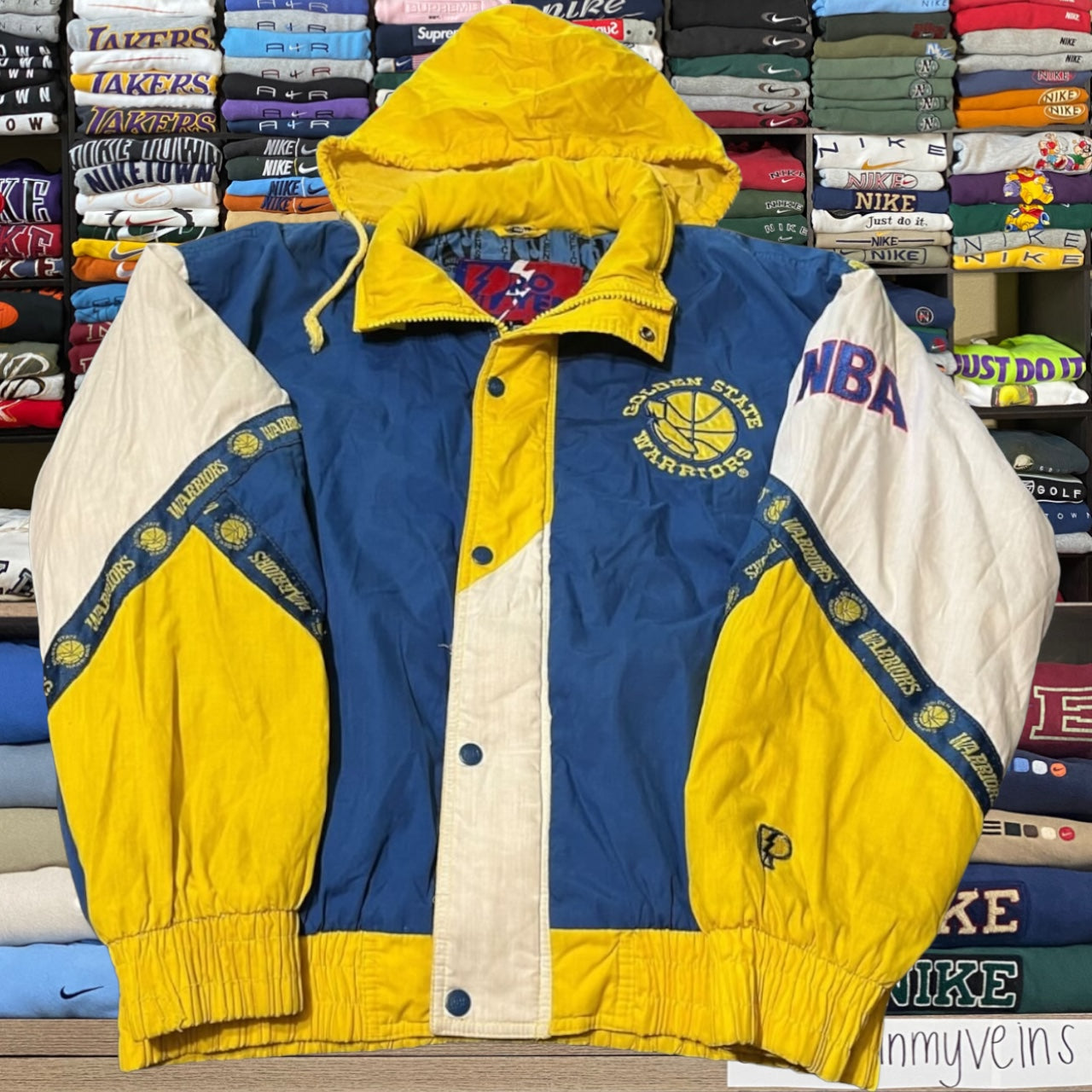 90s golden state warriors puffer jacket