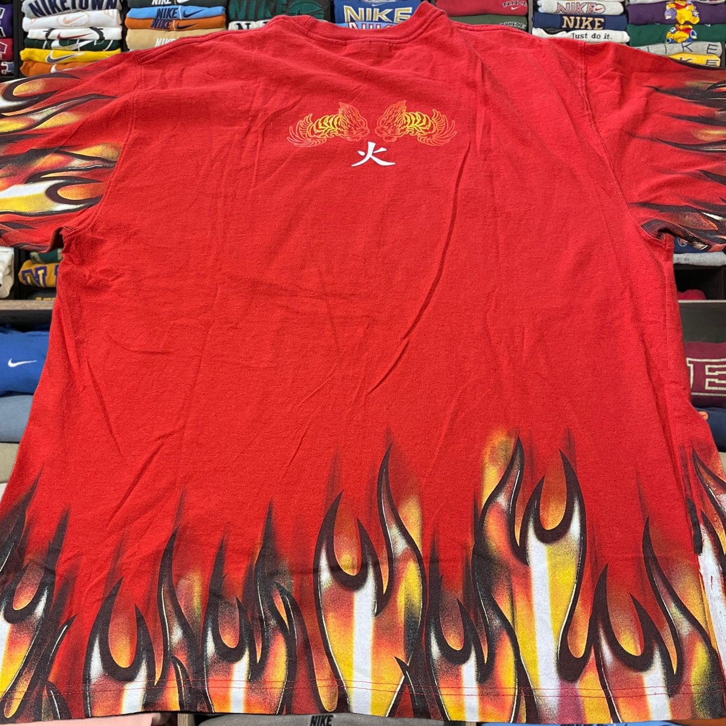 Y2K flame skater xtreme flame red shirt