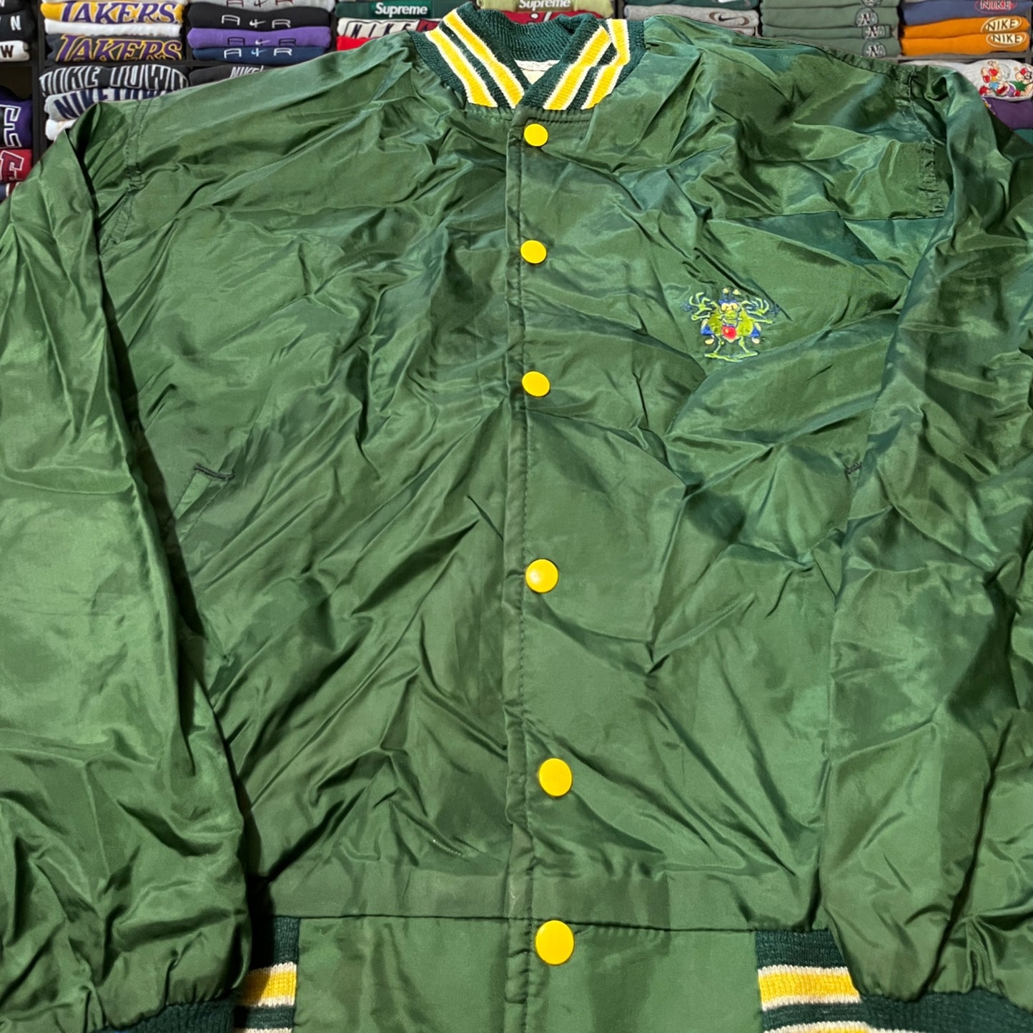 80s green satin jacket (large)