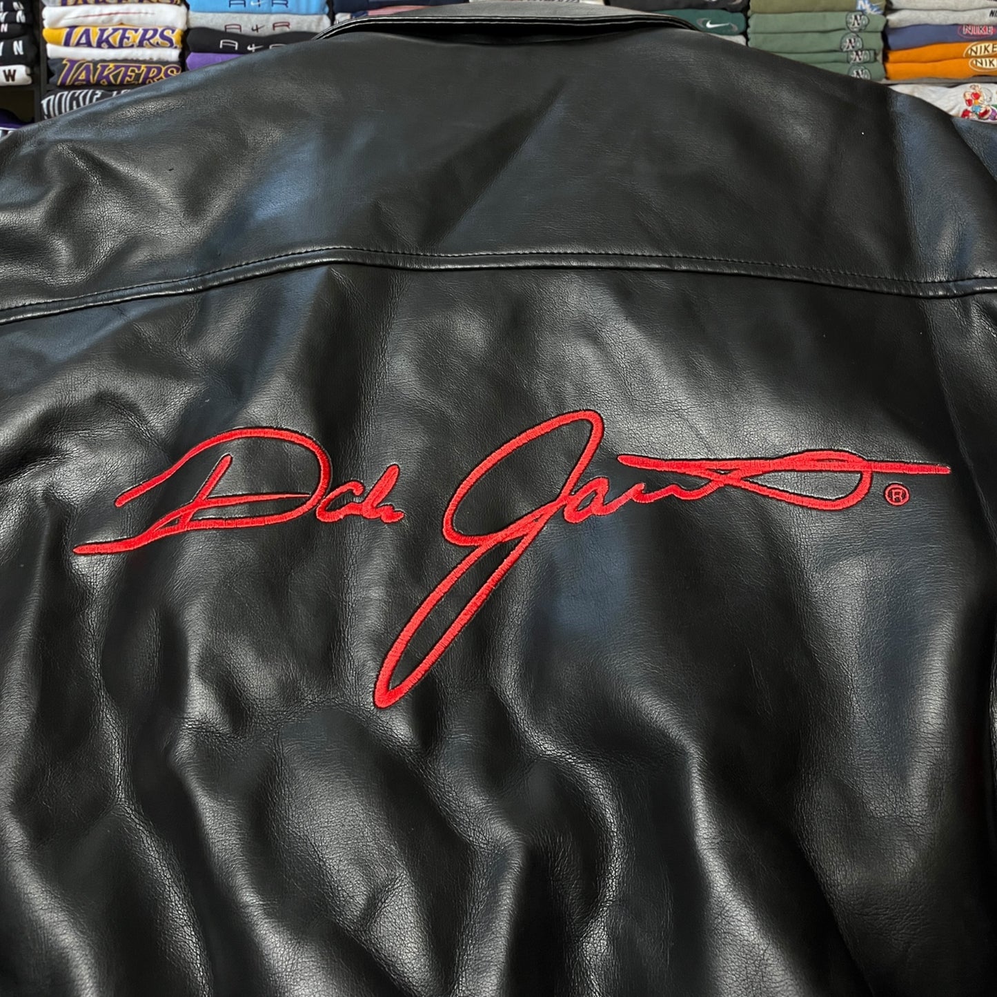 90s nascar leather varsity jacket