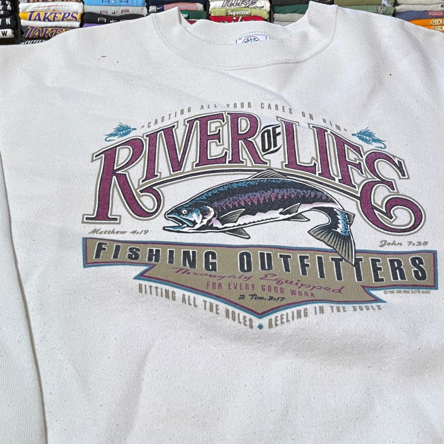 90s bible scripture Jesus river of life sweater