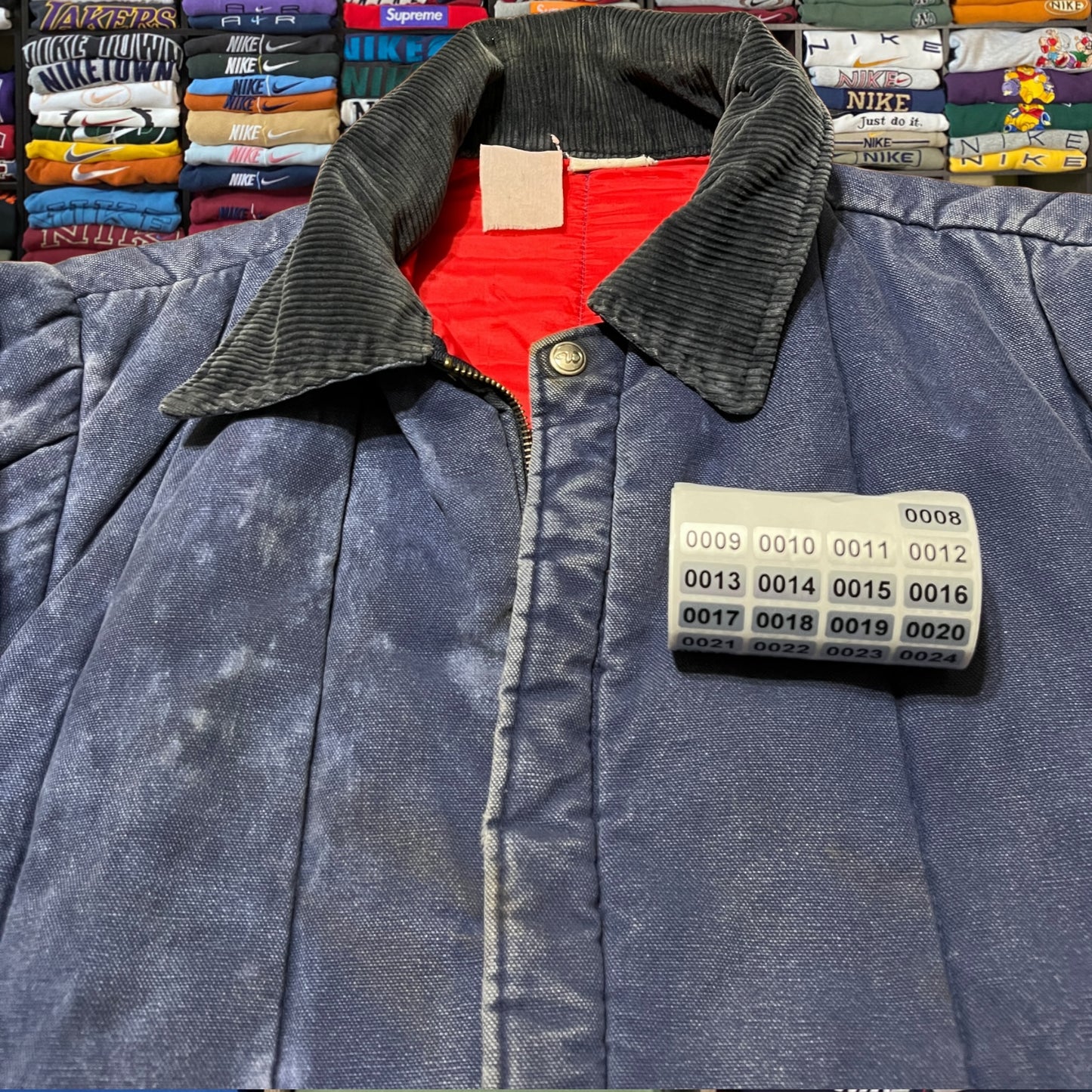 vintage 90s carhartt style jacket red interior sweater