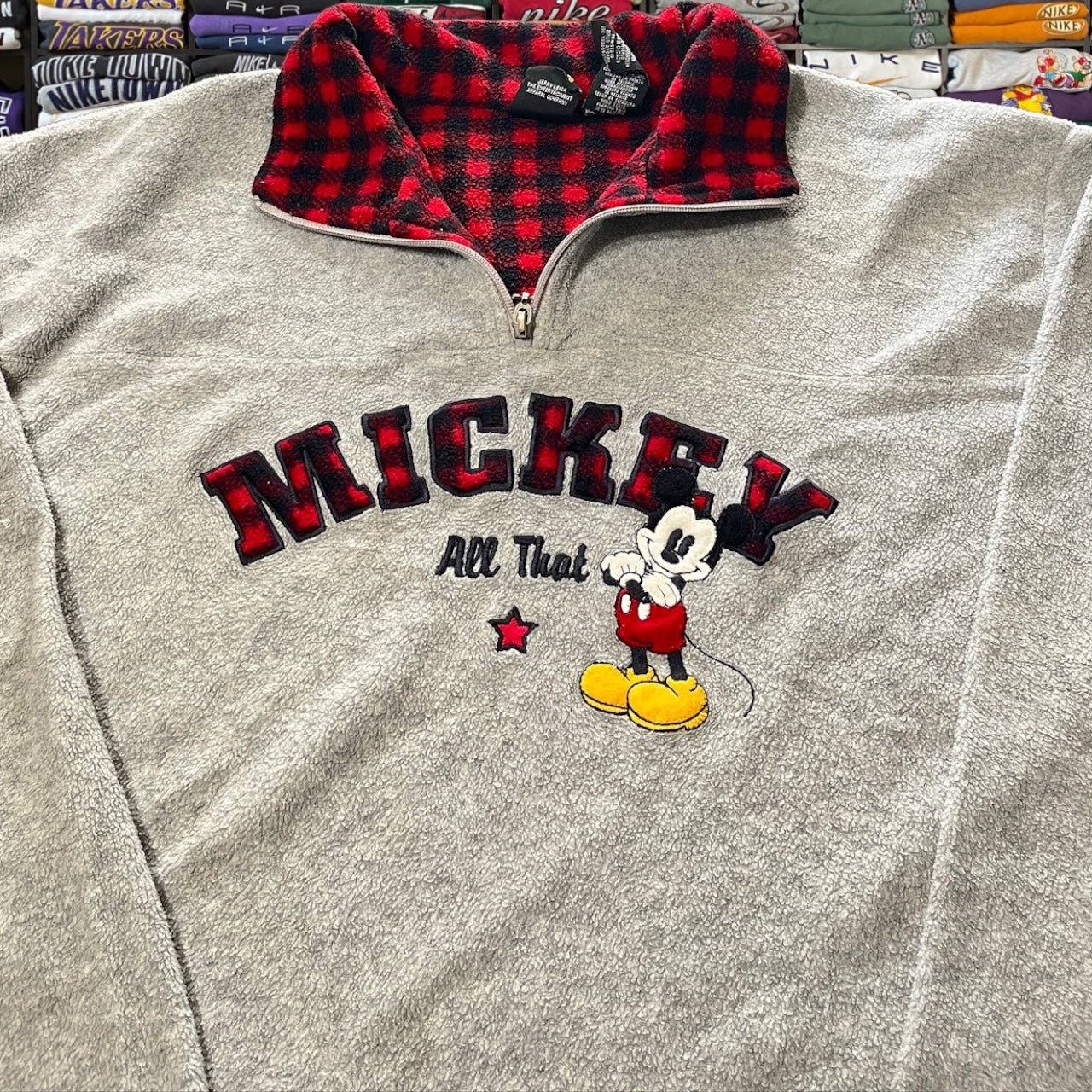 90s Mickey Mouse quarter zip sweater