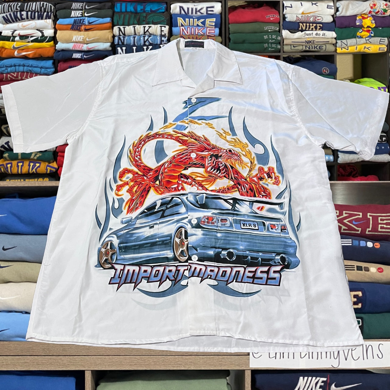 90s dragon race car button up