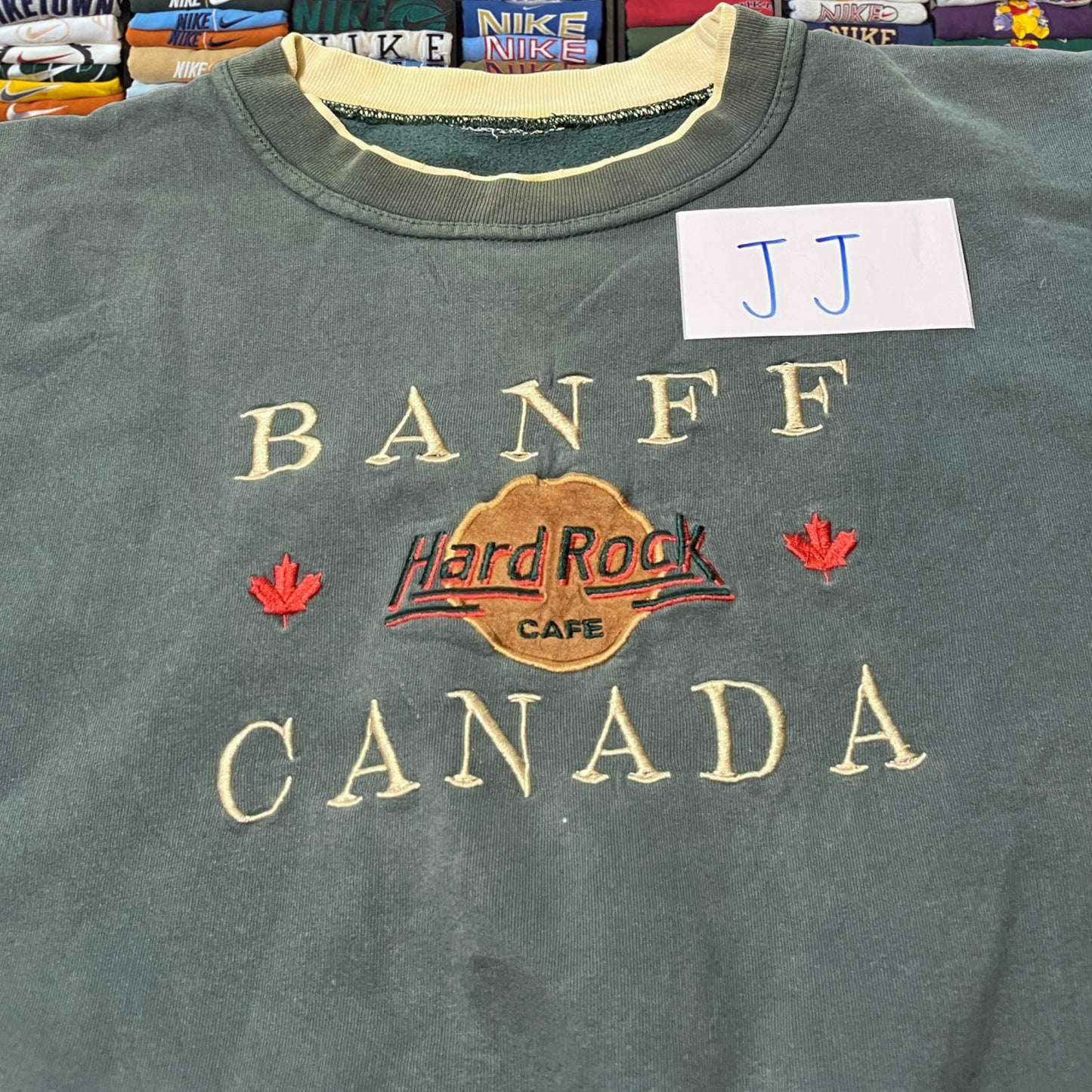 90s Canada banff hard rock green sweater