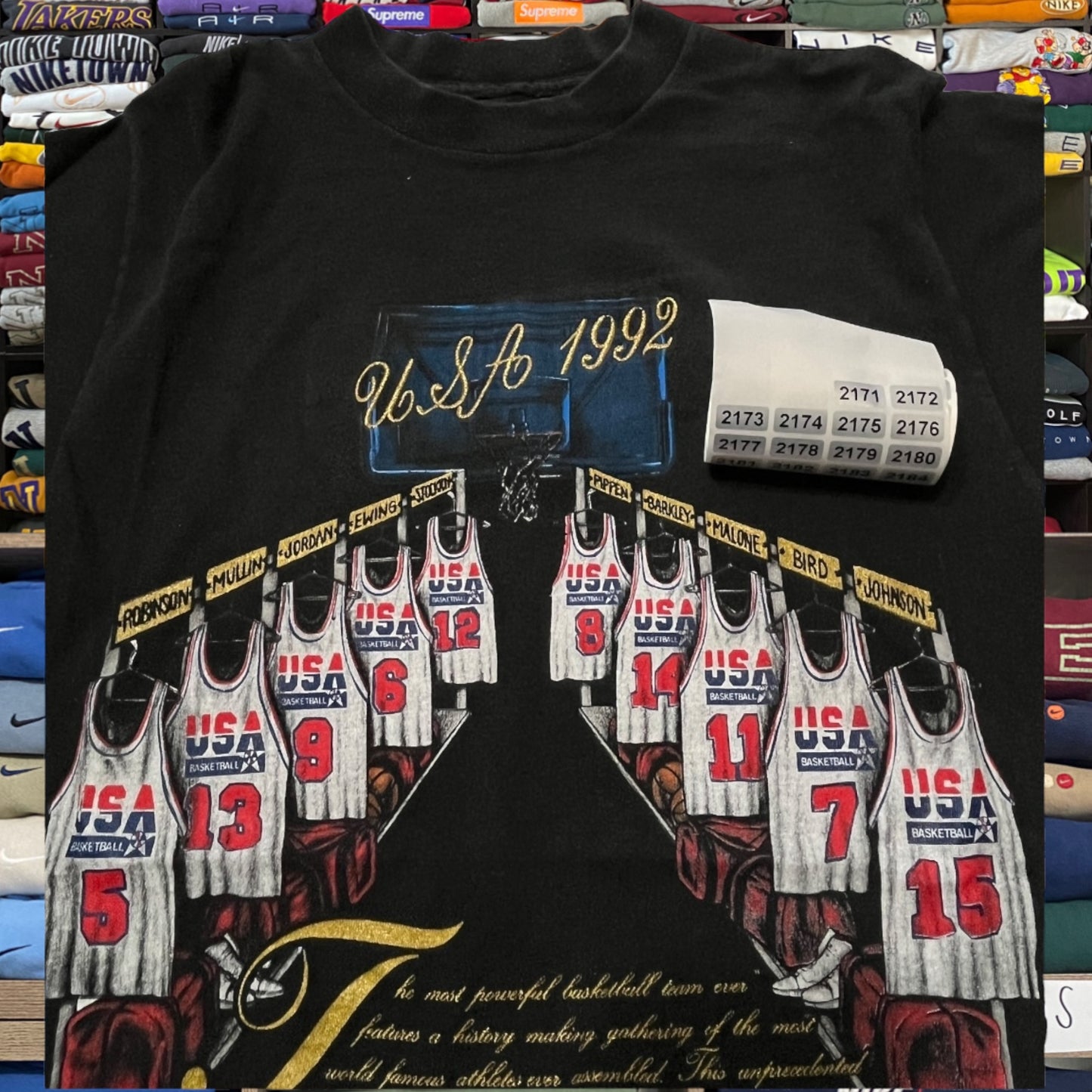 Vintage 1992 dream team roster shirt