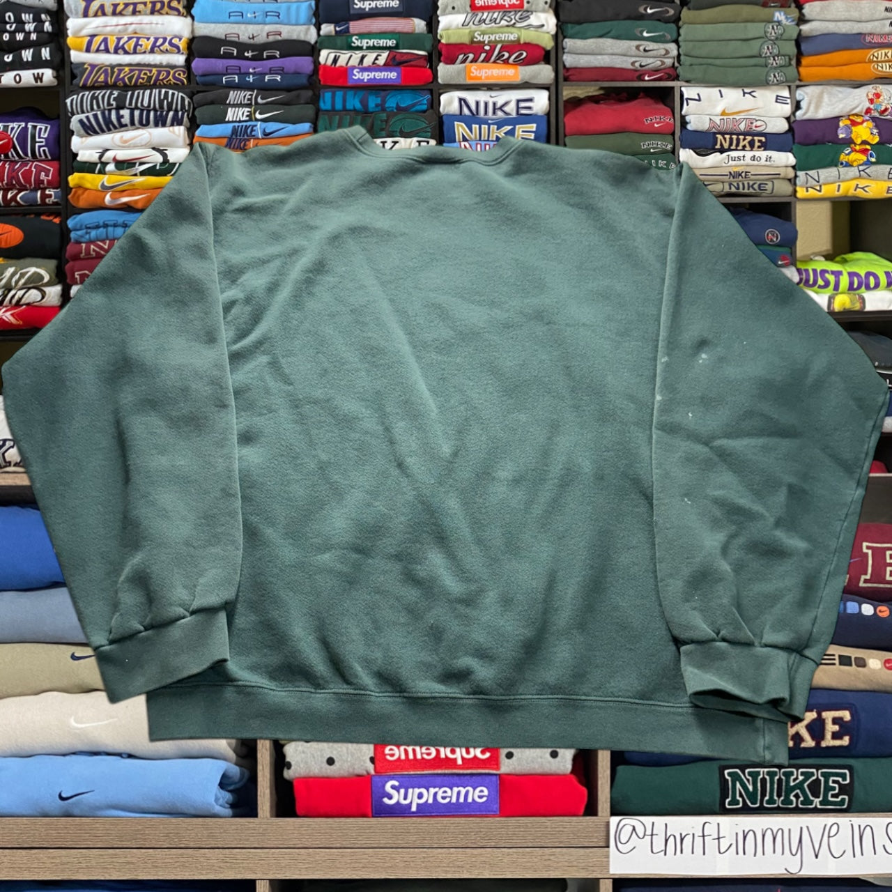 90s forest green nike crewneck (Xlarge)